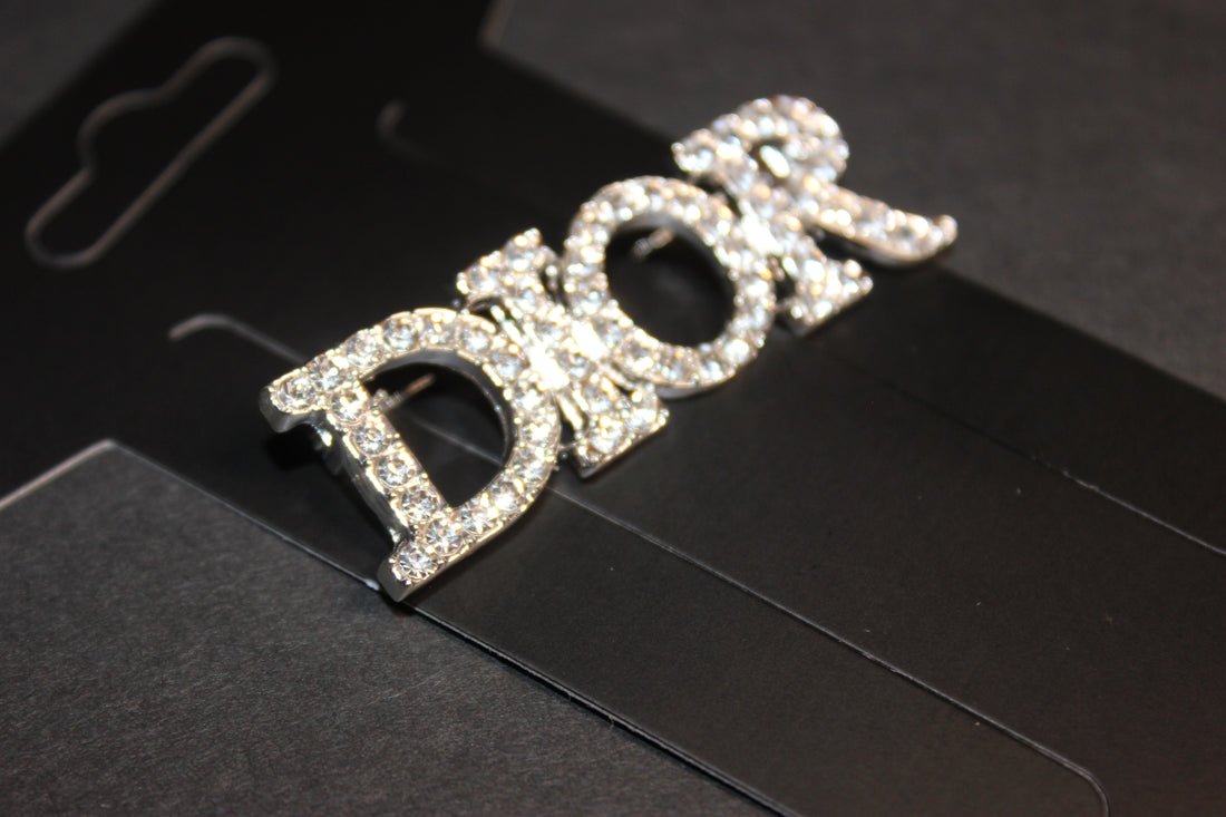 Rhinestone & Silver Brooch Pin