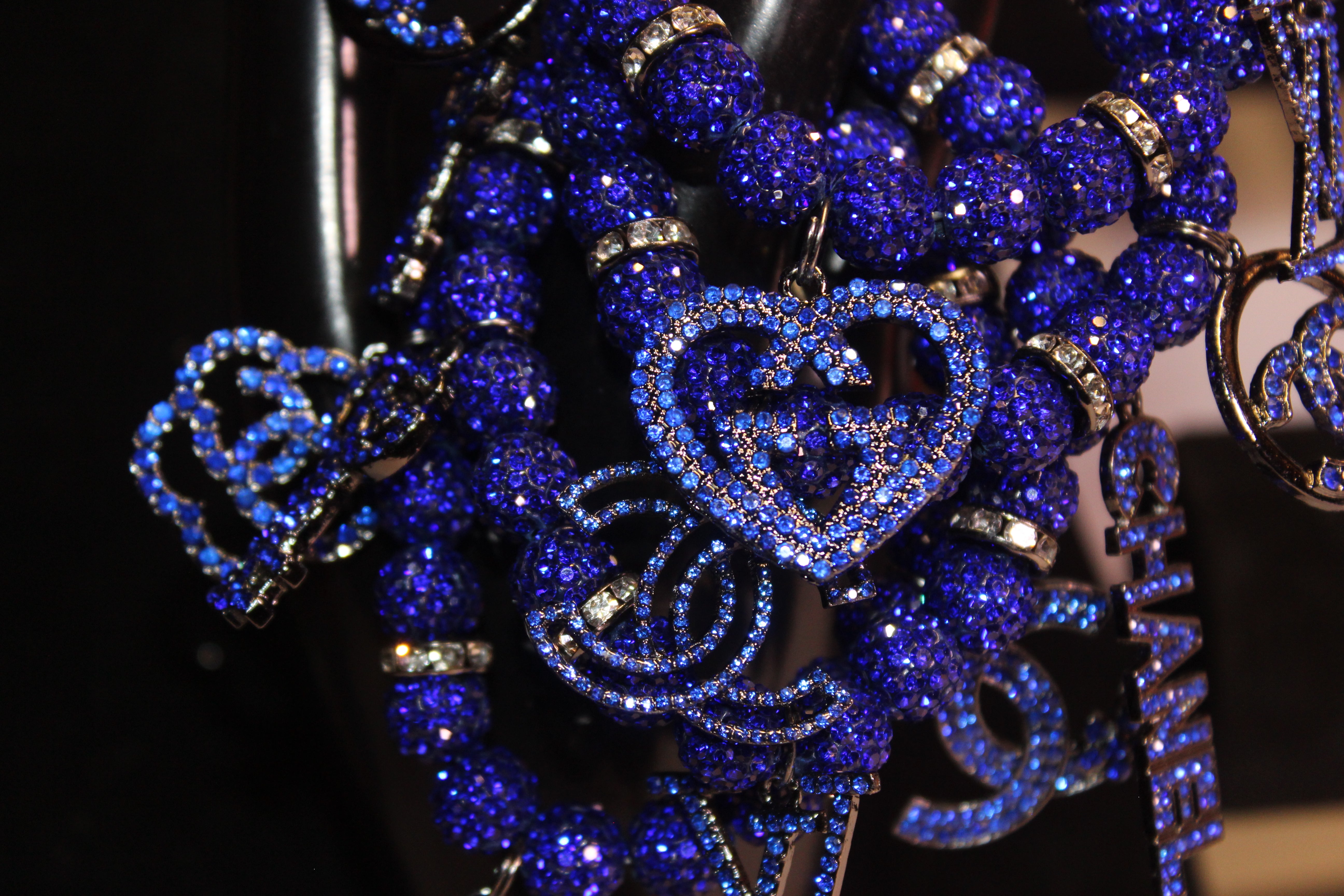 Blue 4 Piece Rhinestone Charm Bracelet Set