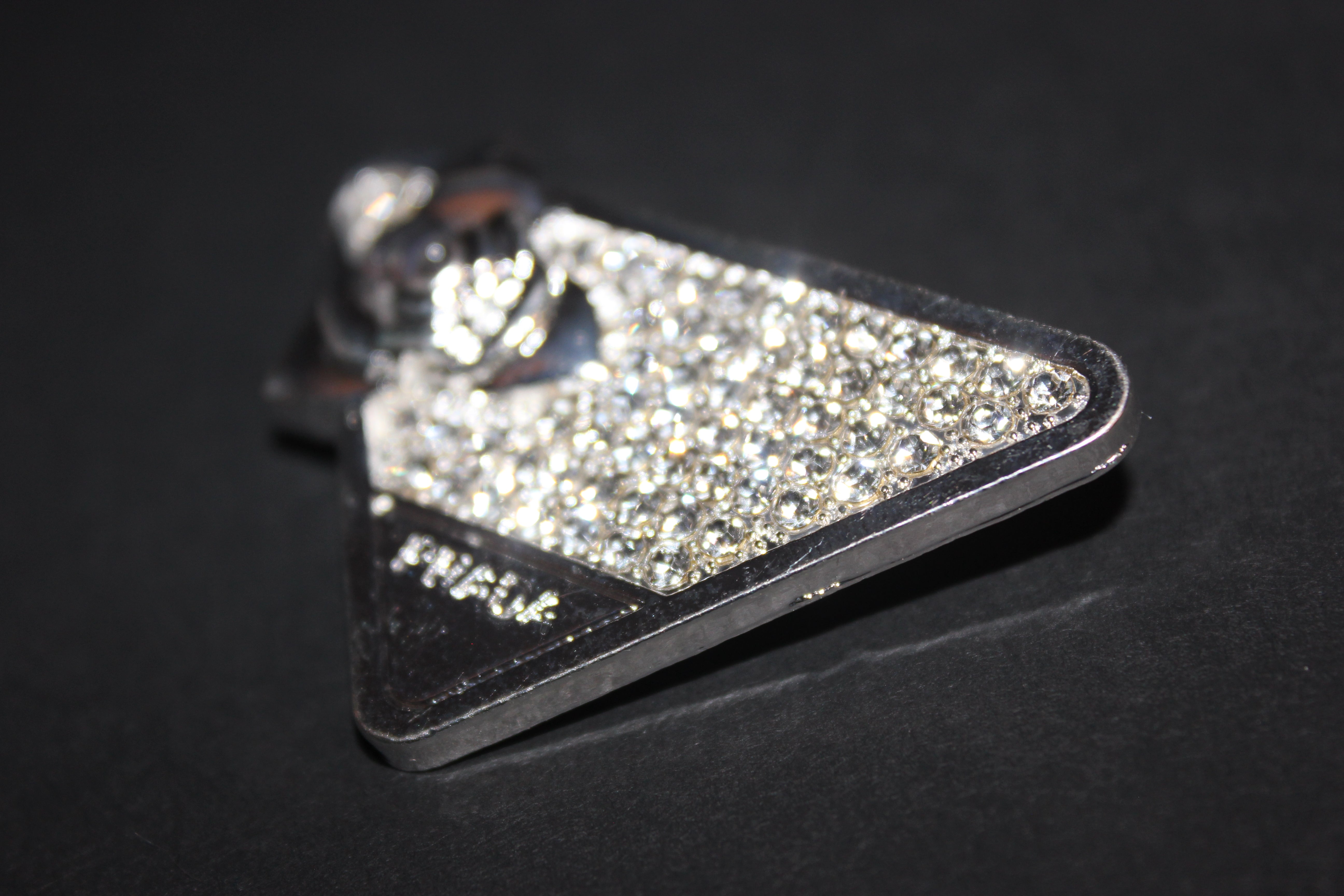 Silver Rhinestone Brooch Pin