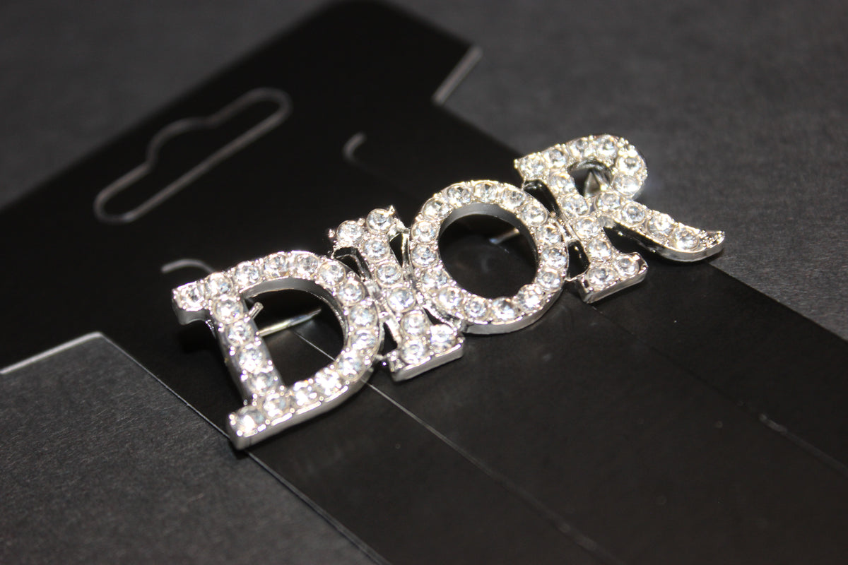 Rhinestone & Silver Brooch Pin