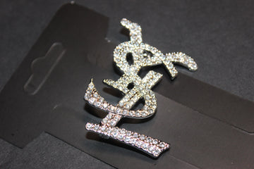 Silver Rhinestone Brooch Pin
