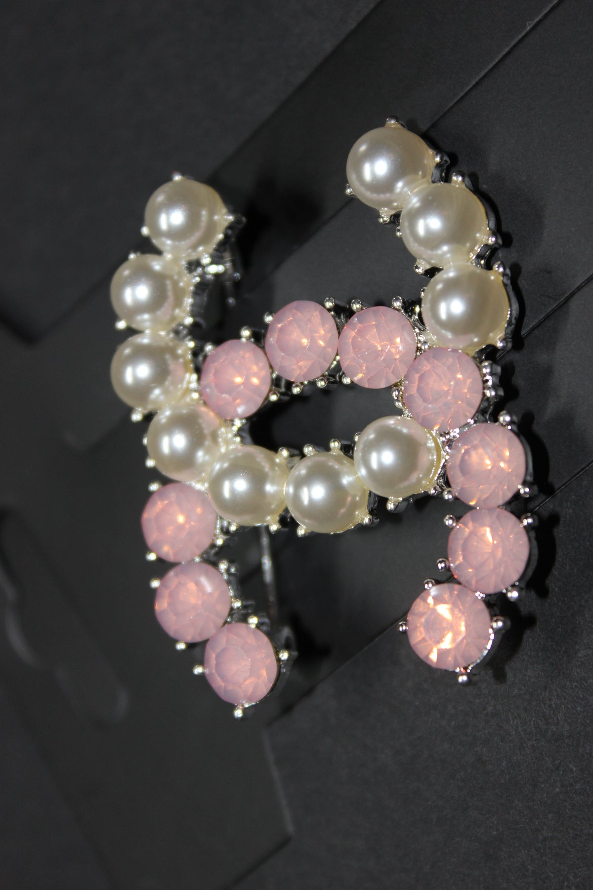 Pink & Pearl Brooch Pin (Silver)