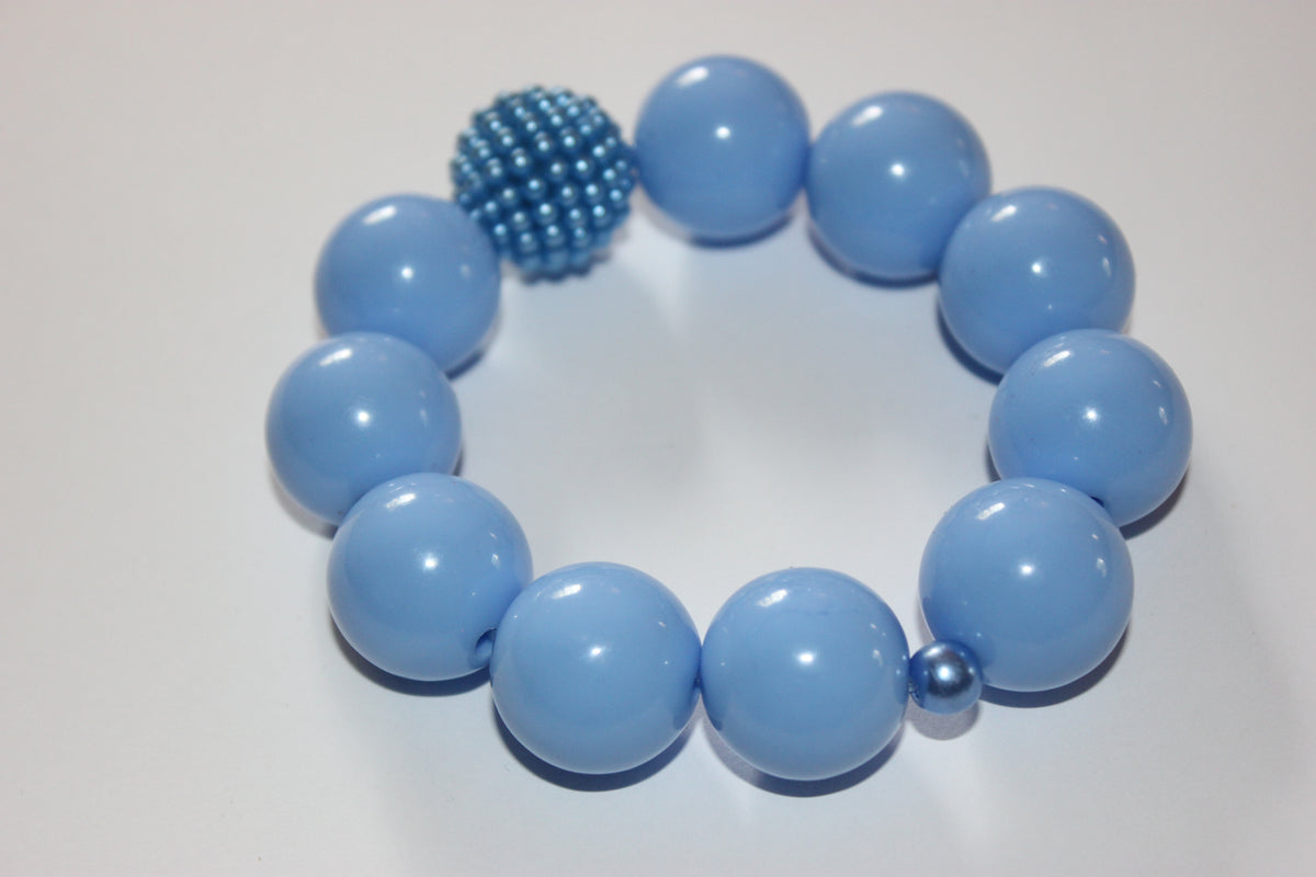 Large Light Blue Beaded Bracelet