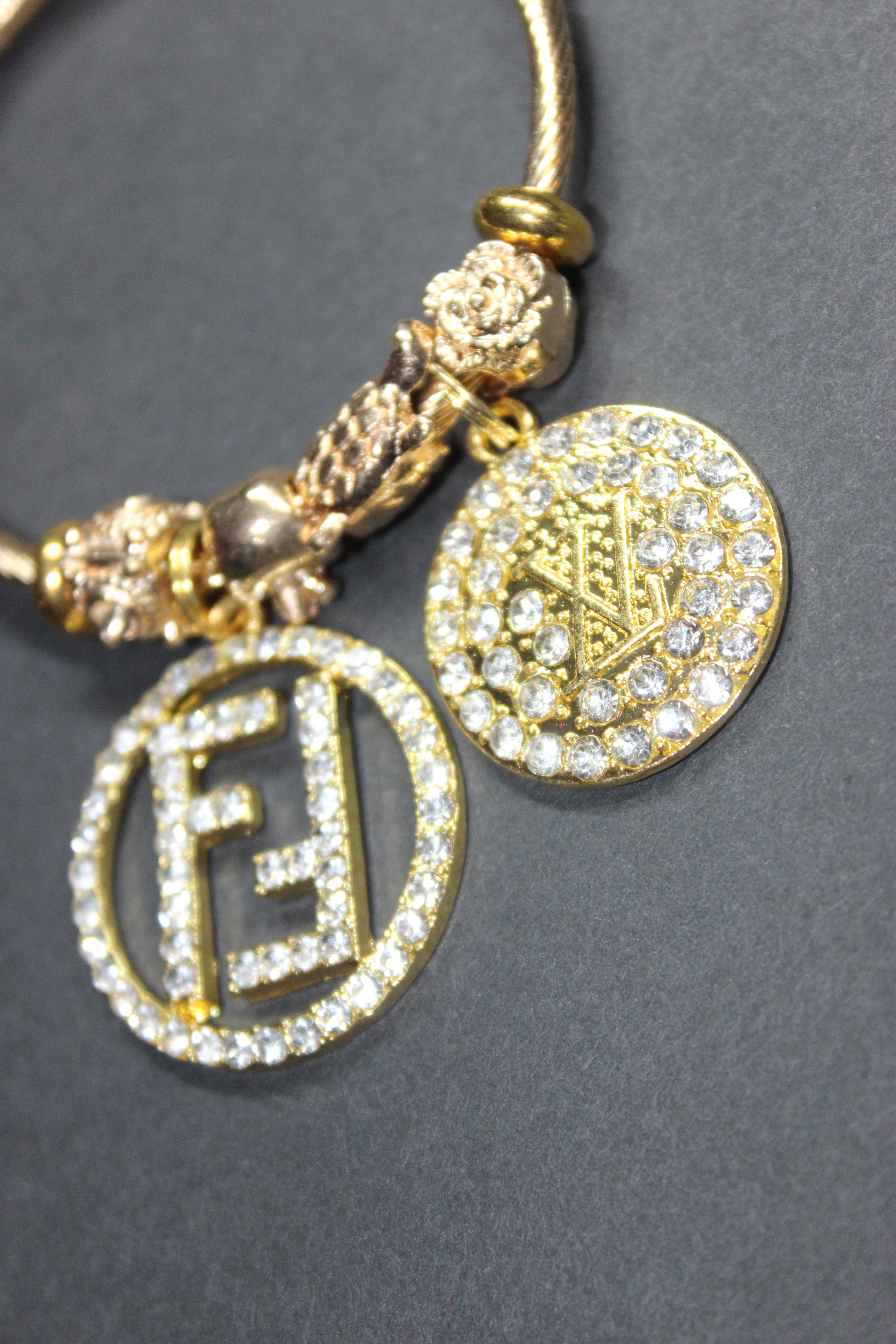 Gold Charm Bangle