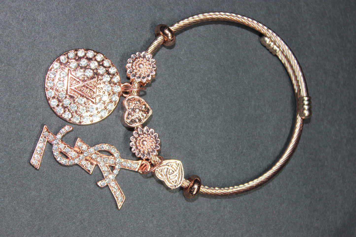 Rose Gold Charm Bangles