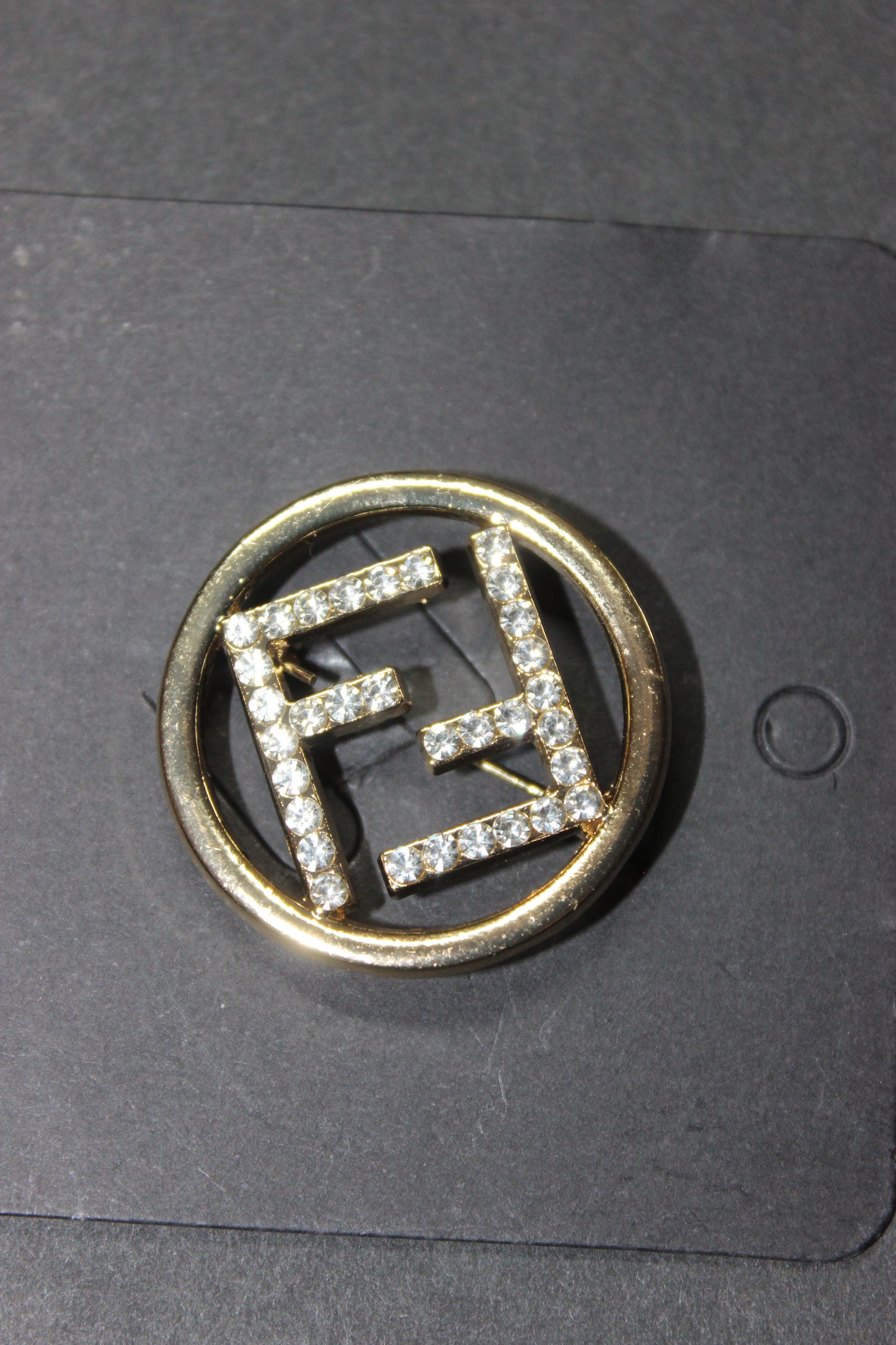 Gold & Rhinestone Brooch Pin