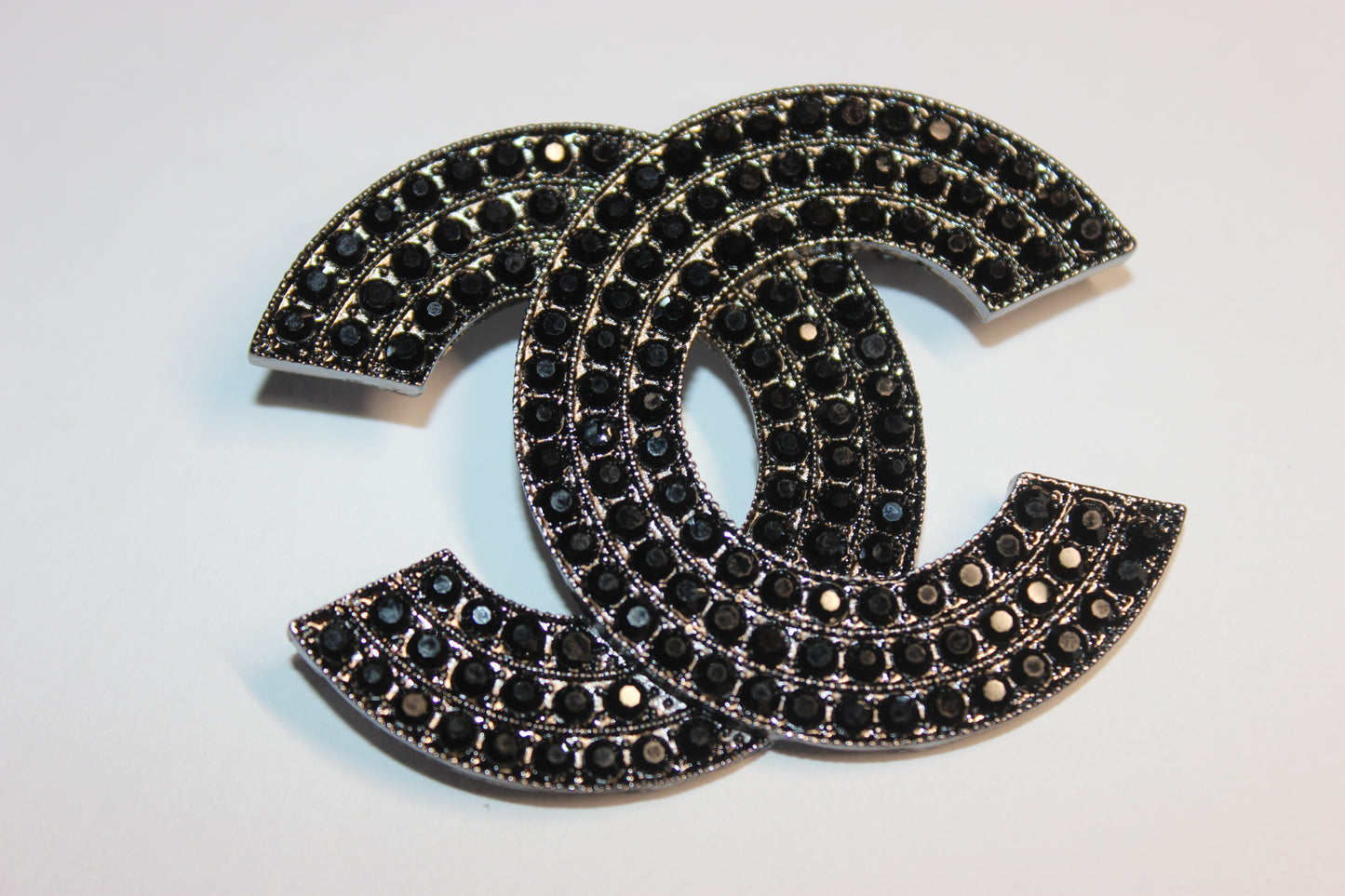 Black Rhinestone Brooch Pin