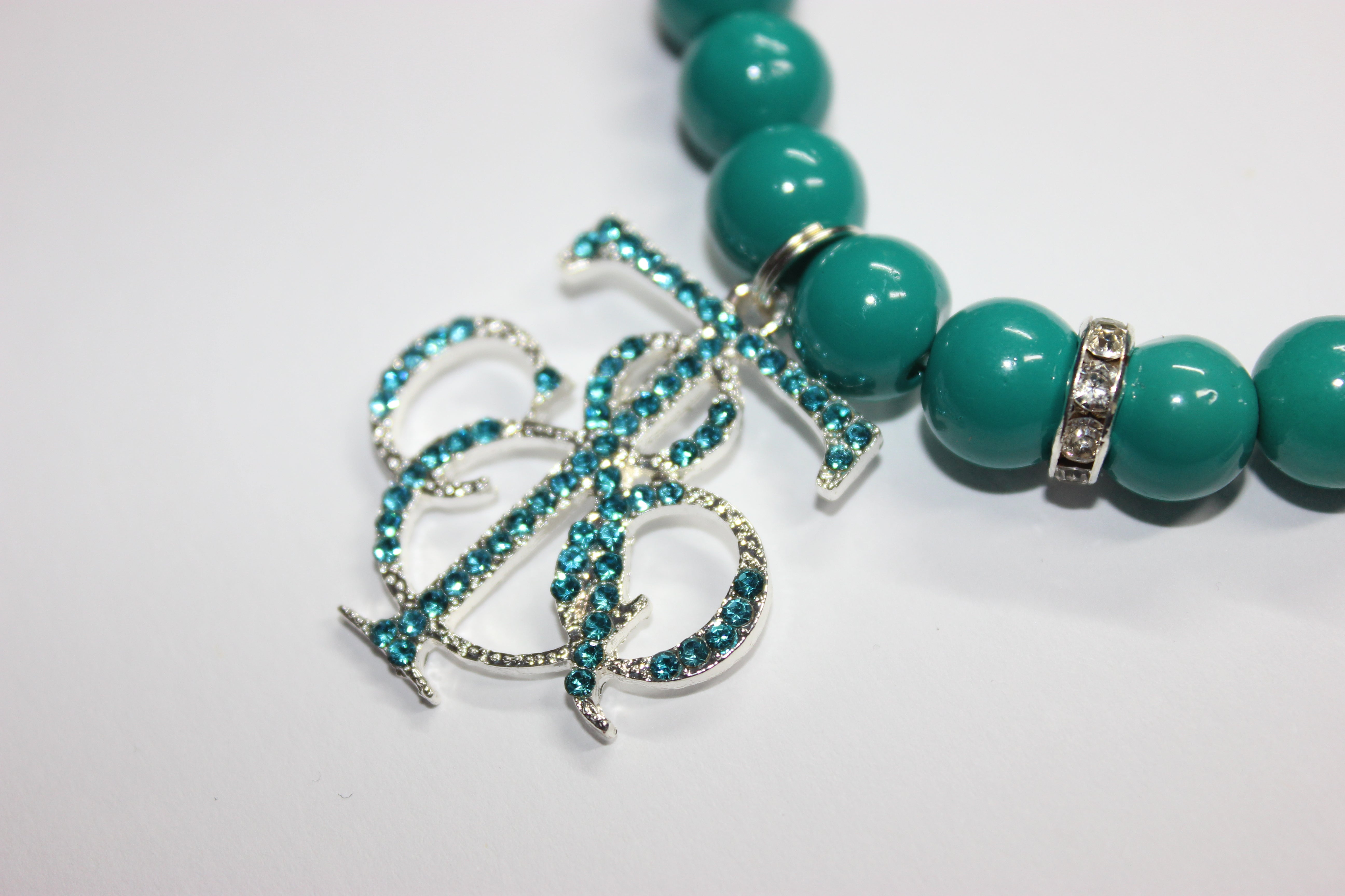 Turquoise & Silver Charm Bracelet (1)