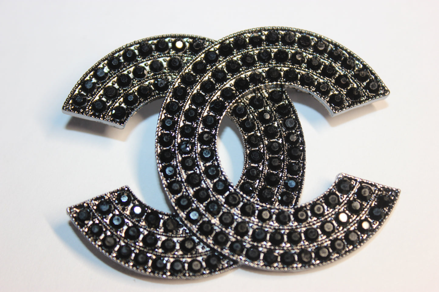 Black Rhinestone Brooch Pin