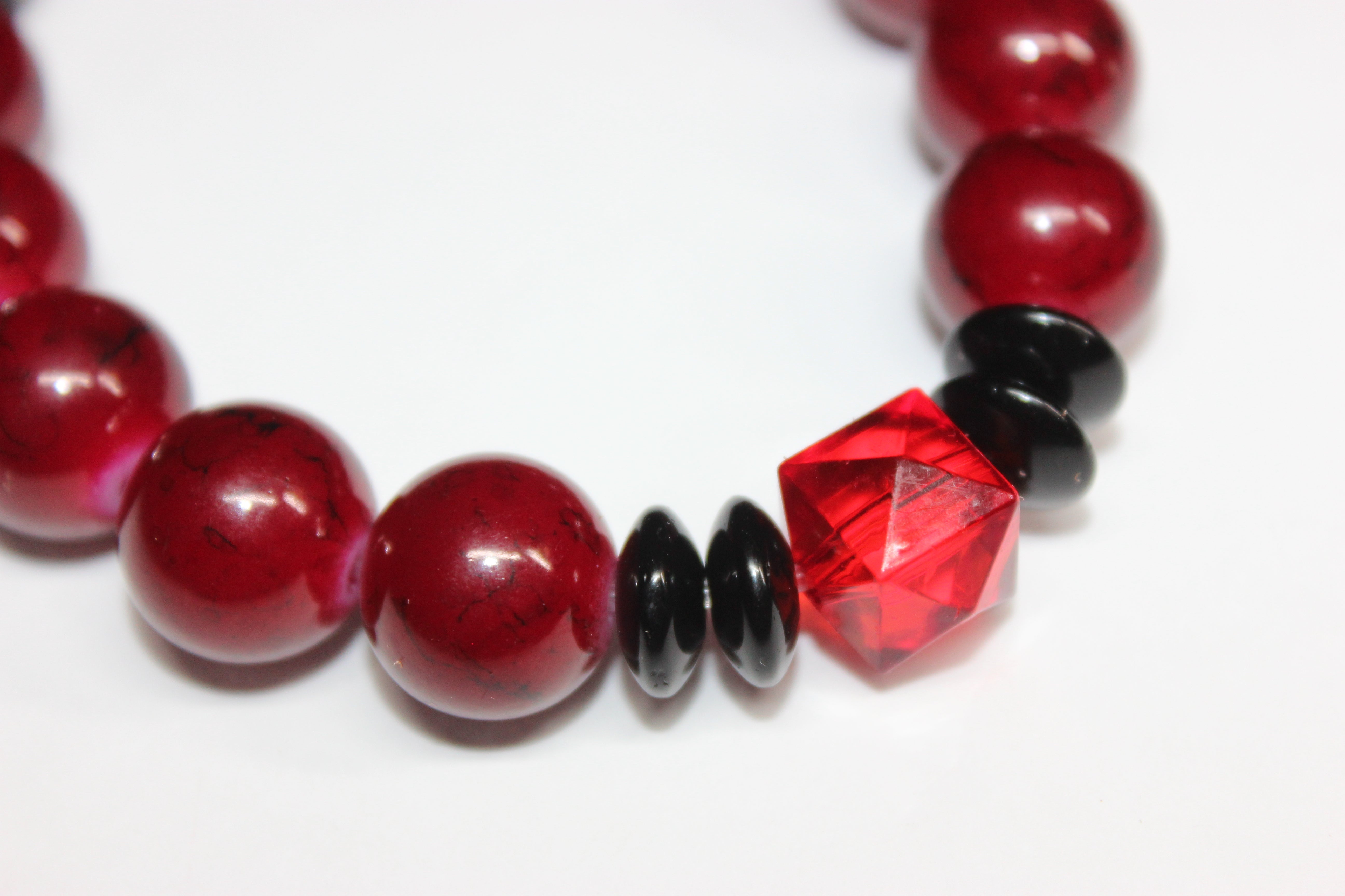 Red & Black Beaded Bracelet