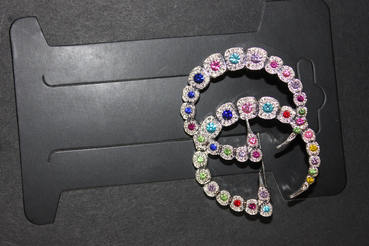 Multicolored Silver Brooch Pin