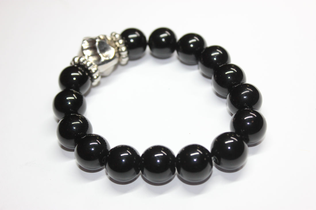 Black & Silver Beaded Bracelet