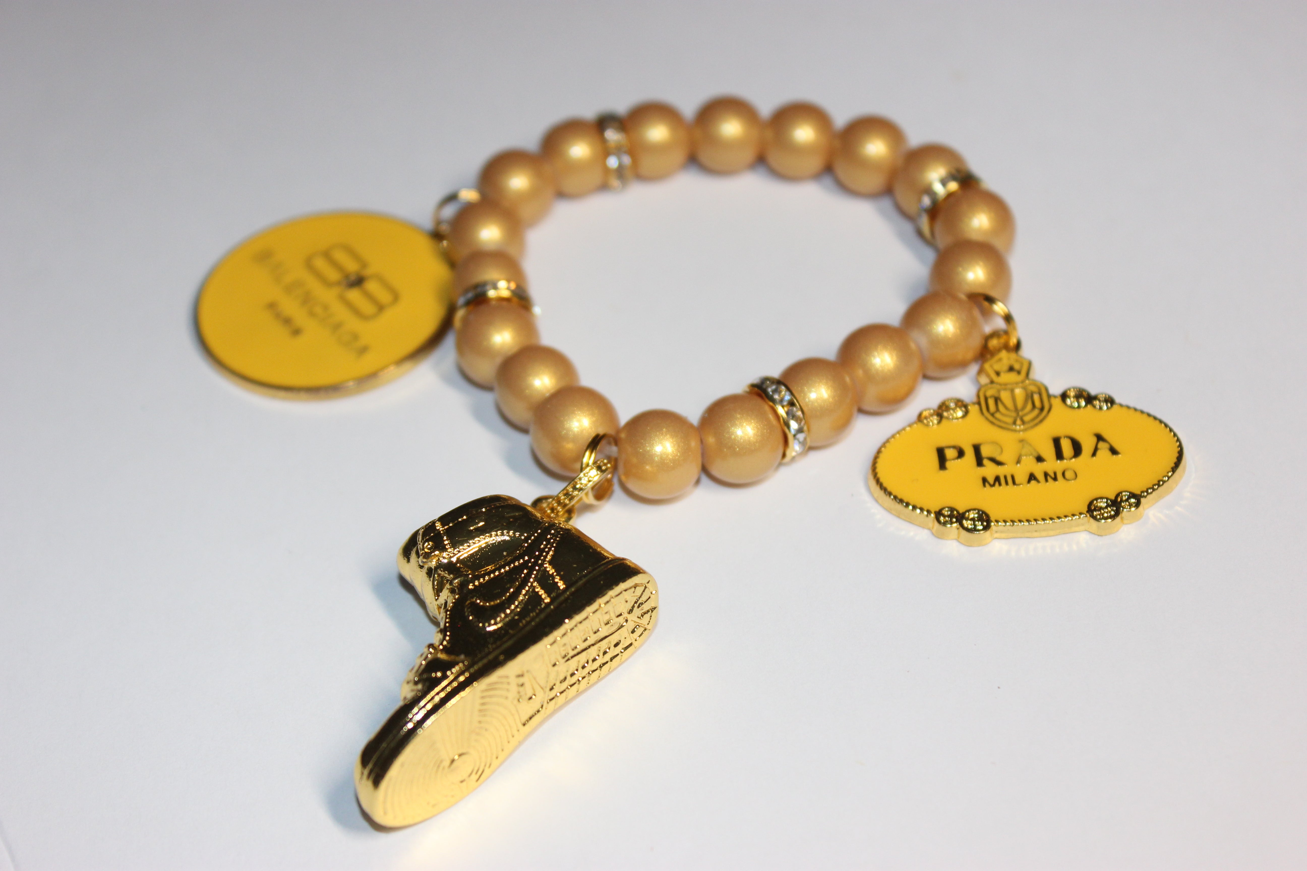 Mustard & Gold Charm Bracelet (1)