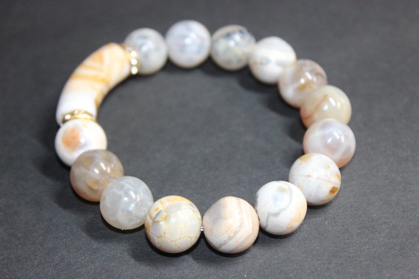 Beige/Tan/Gold Marble Earth-tone Bracelet