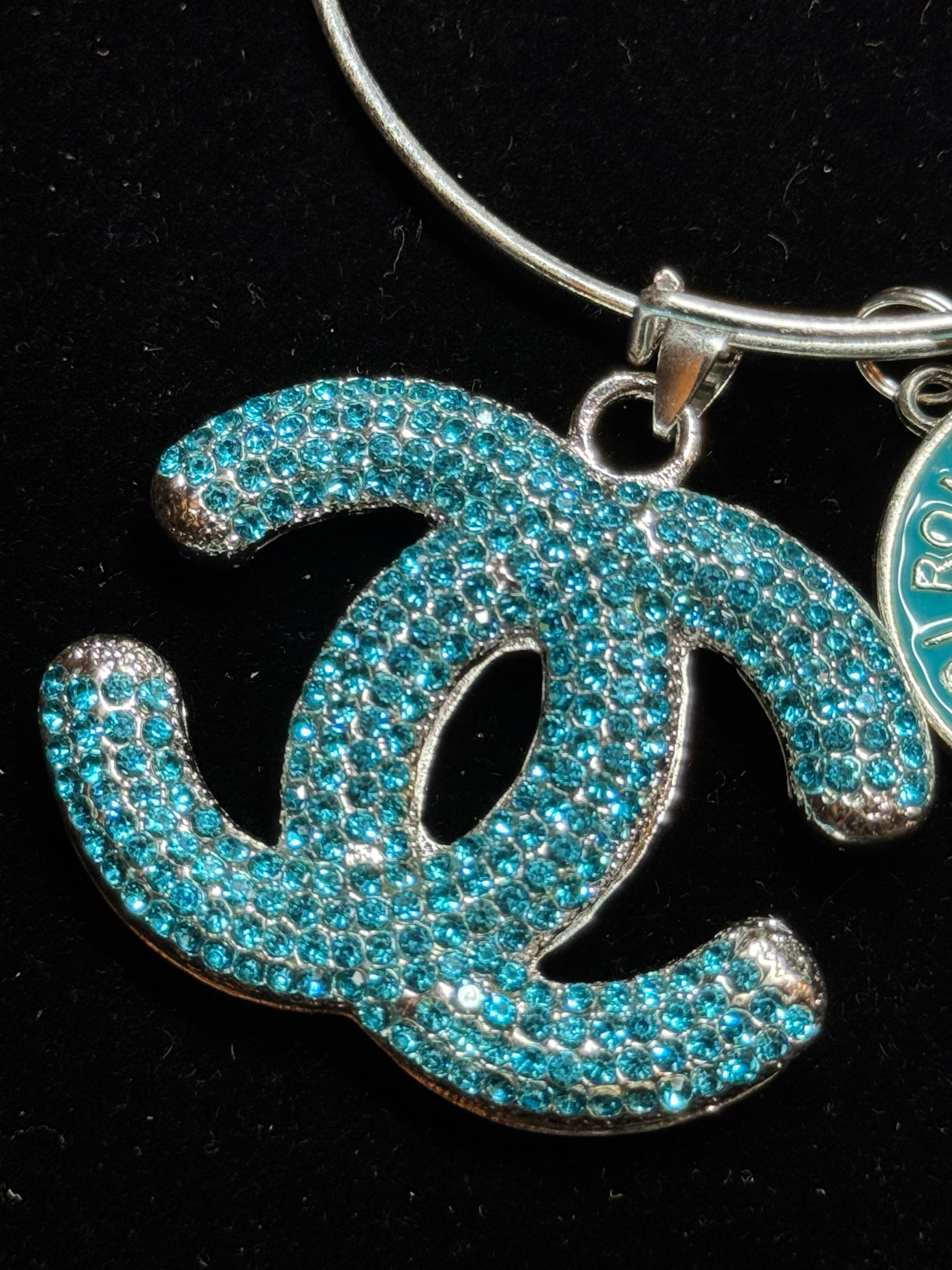 Aquamarine/Turquoise Charm Bangle
