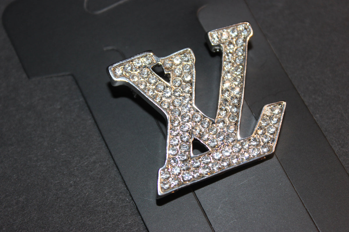 Silver Rhinestone Brooch Pin