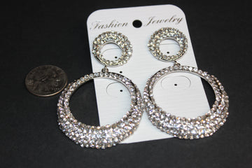 Silver & Clear Rhinestone Earrings