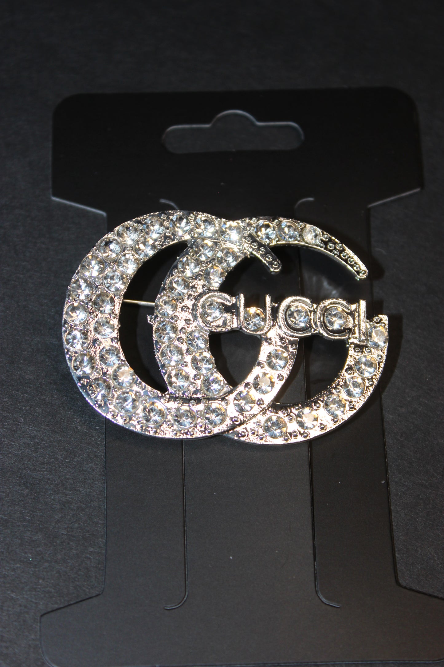Rhinestone Silver Brooch Pin