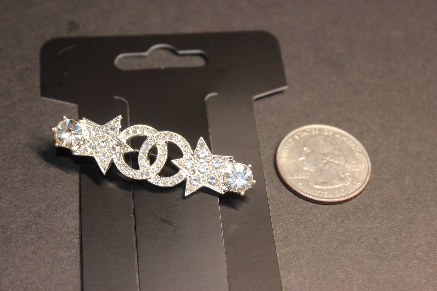 Silver Rhinestone Brooch Pin