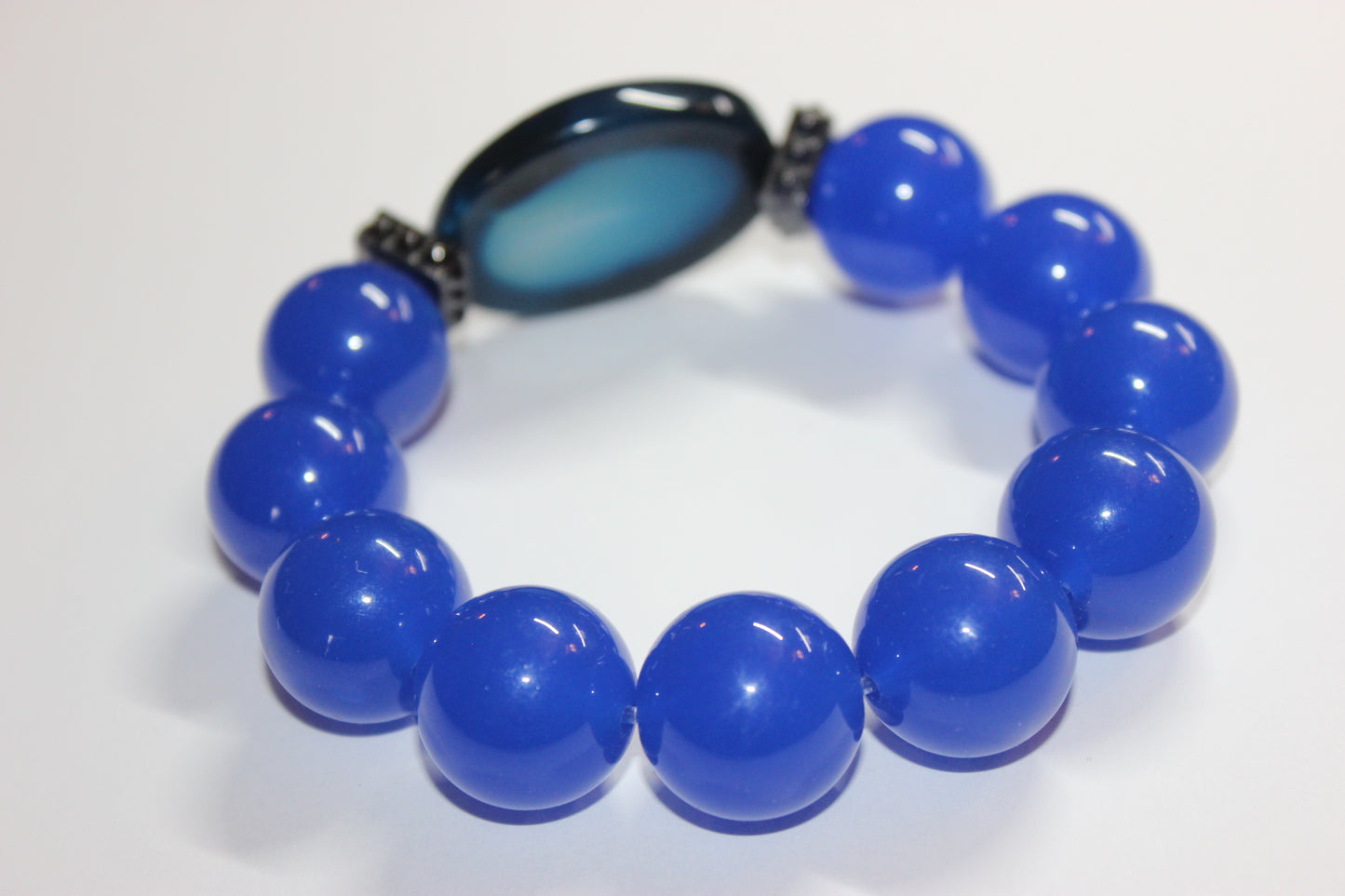 Shades Of Blue Large Beaded Bracelet