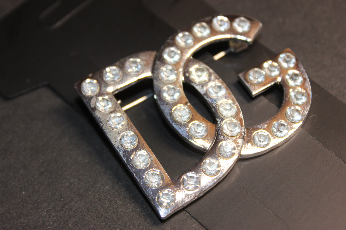 Silver & Rhinestone Brooch Pin