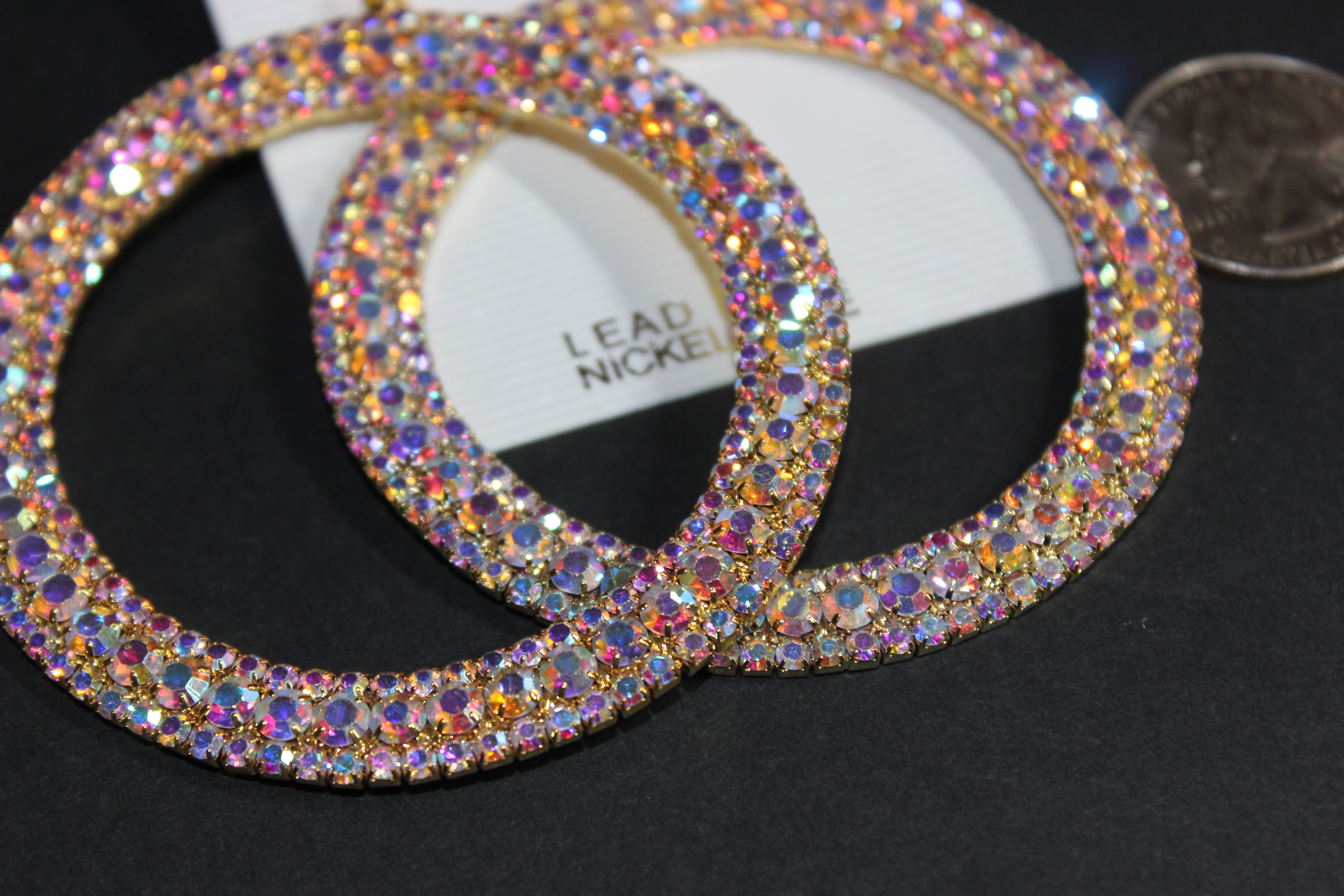 Iridescent Gold Hoop Earrings