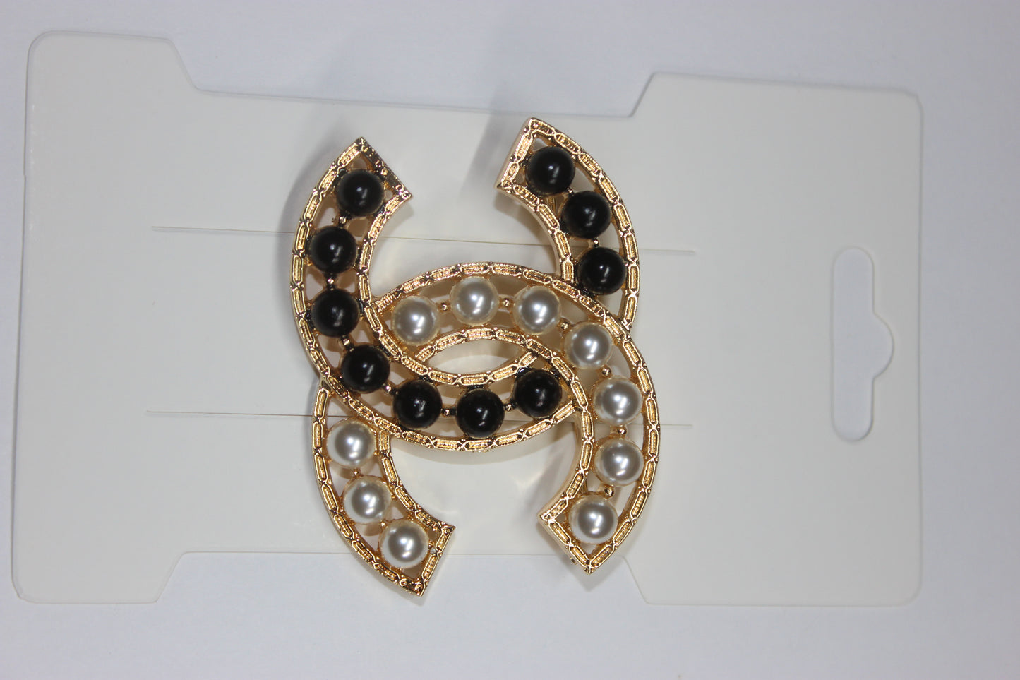 Pearl Gold & Black Brooch Pin