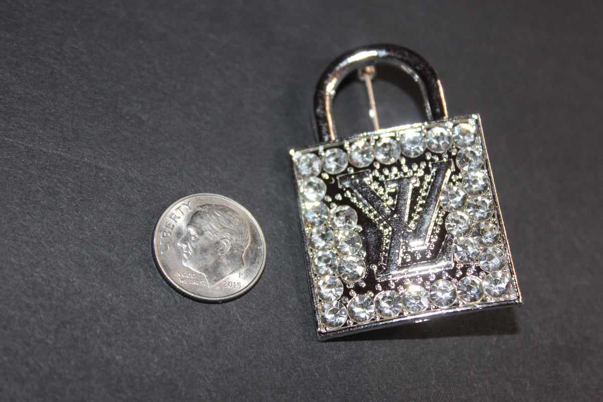 Silver Rhinestone Brooch Pin