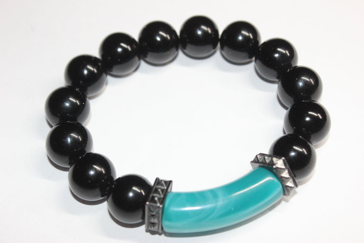 Black & Turquoise Beaded Bracelet