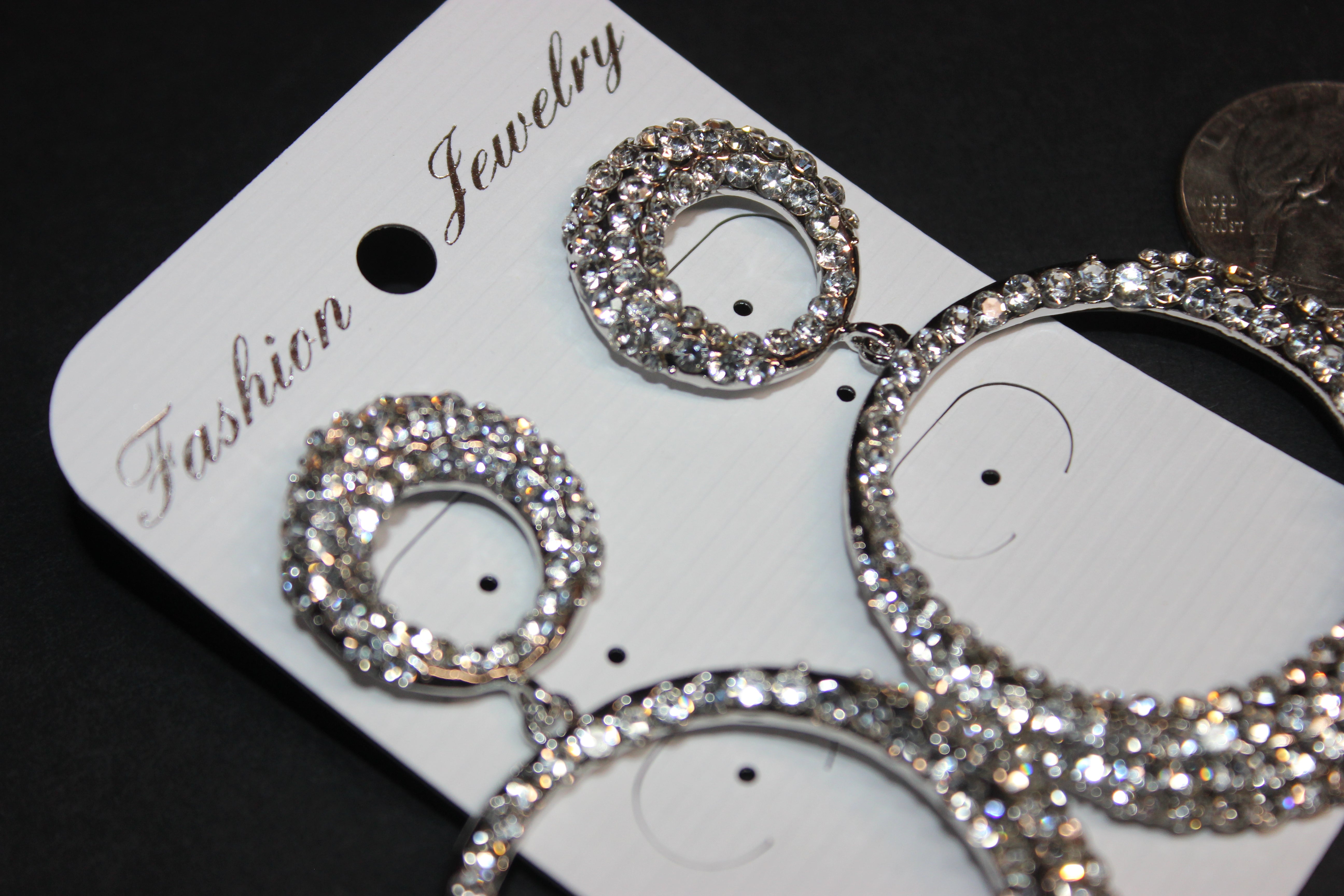 Silver & Clear Rhinestone Earrings