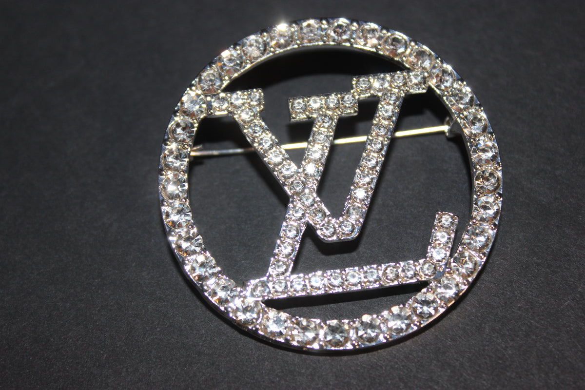 Silver Rhinestone Brooch Pin