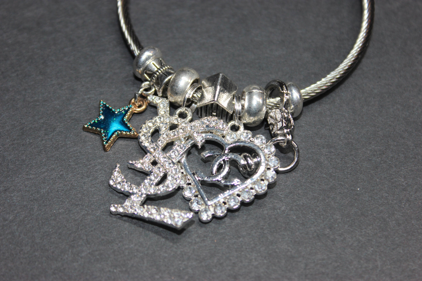 Silver Charm Bangle