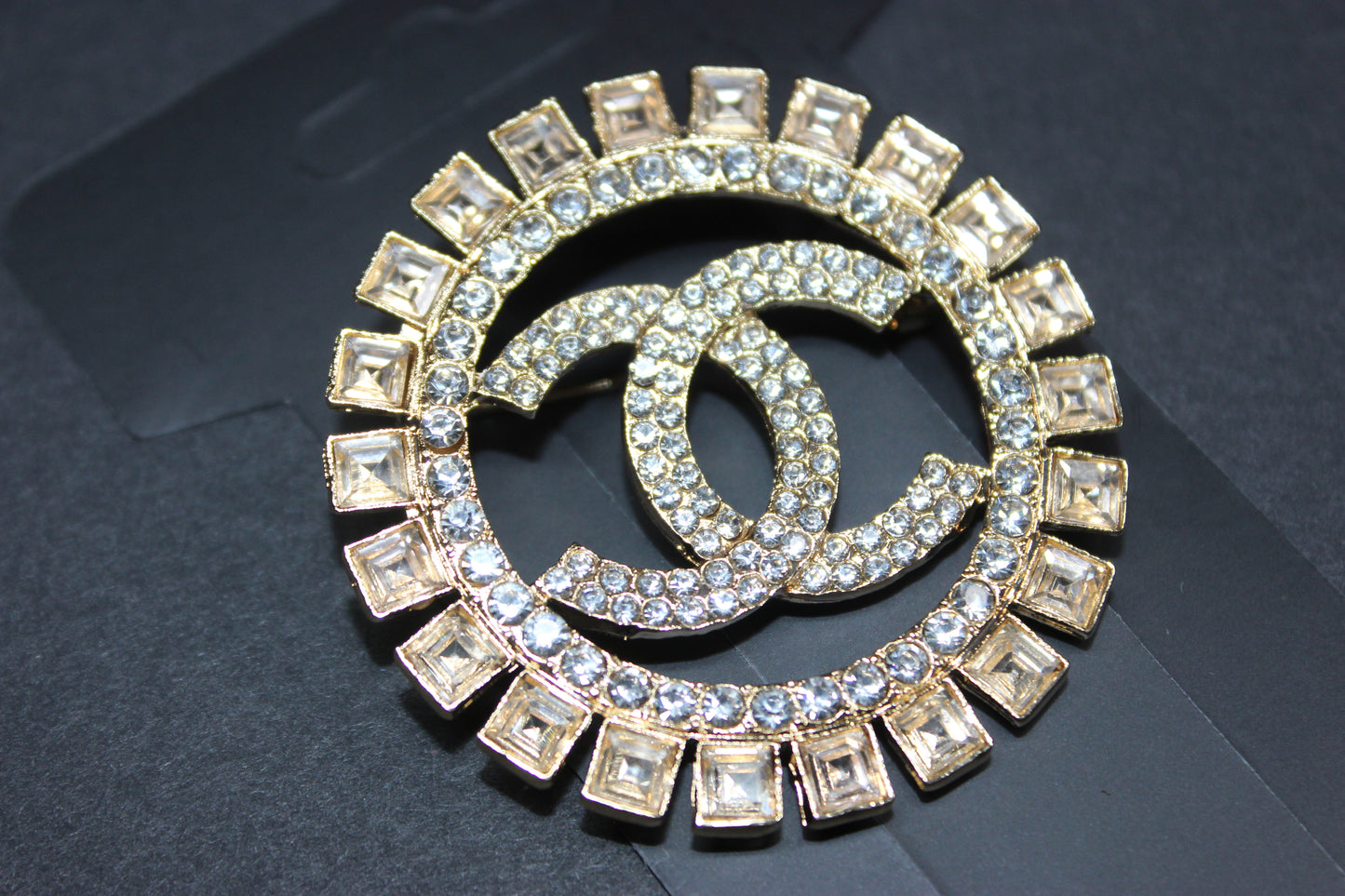 Rhinestone Gold Brooch Pin