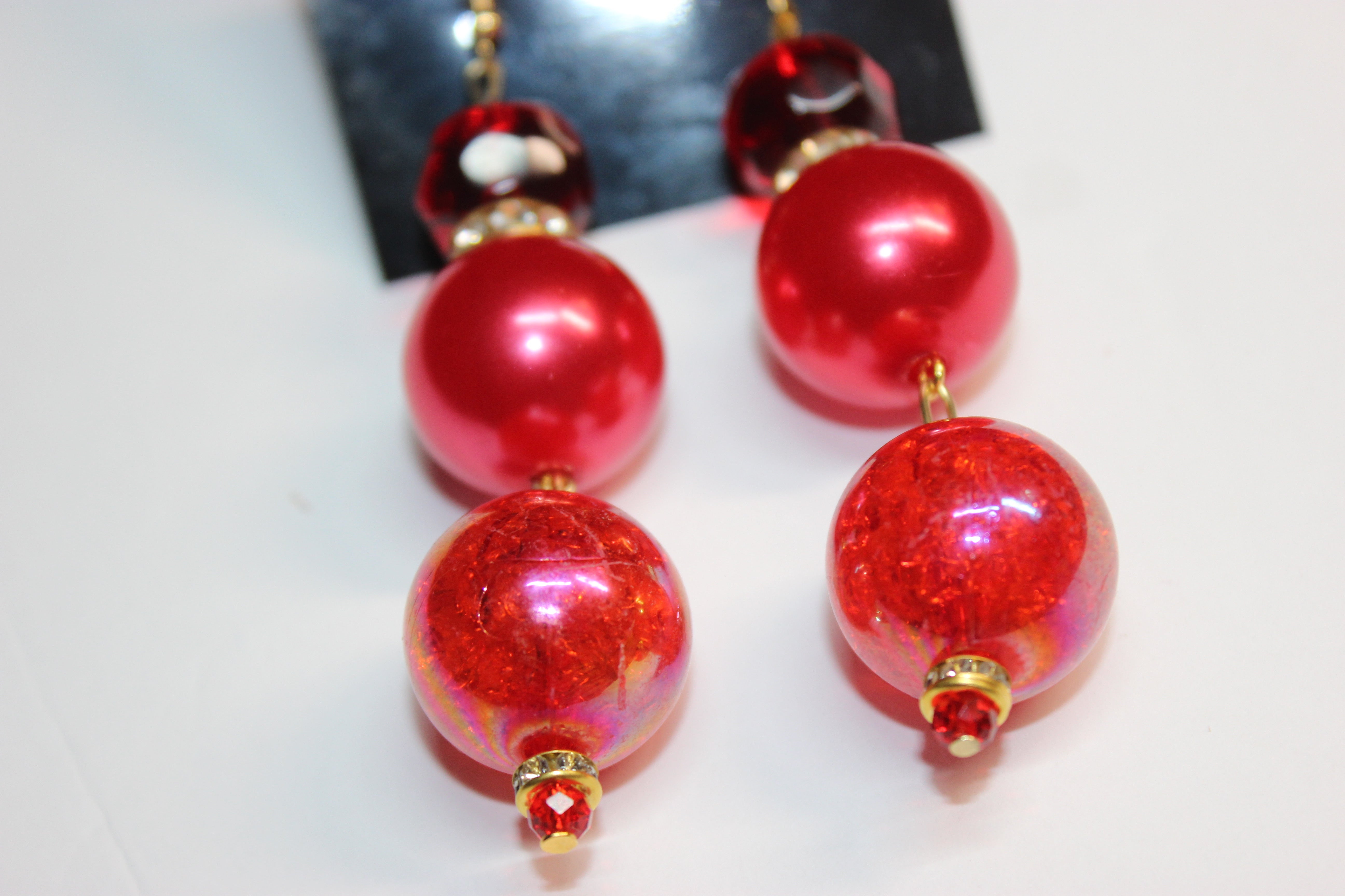 Shades Of Red w/ Gold Earrings