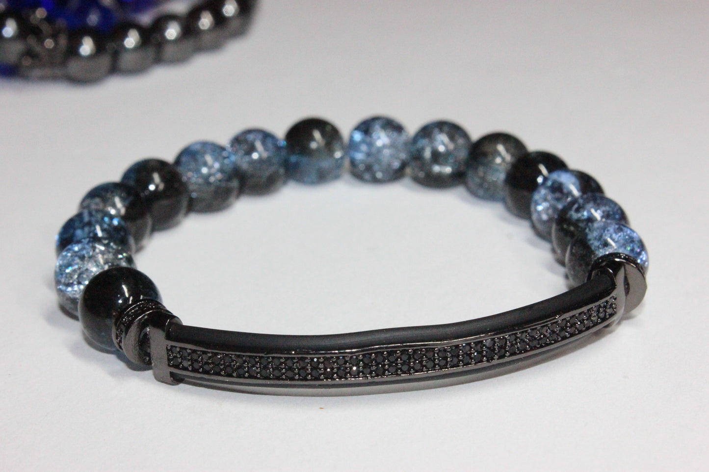 Black & Blue Beaded Bracelet
