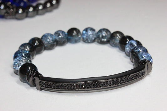 Black & Blue Beaded Bracelet