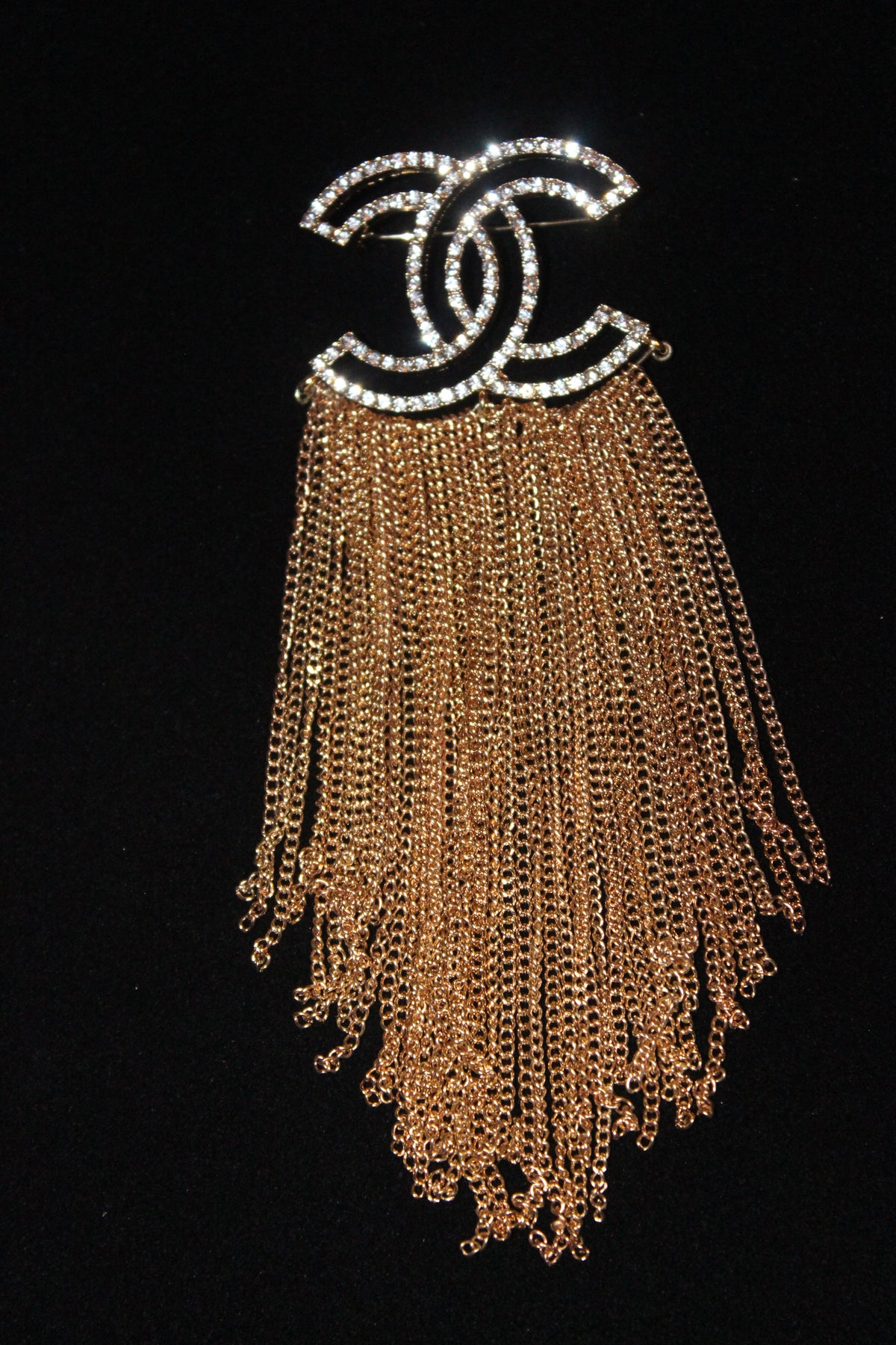 Gold Chain Brooch Pin