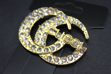 Gold Rhinestone Brooch Pin