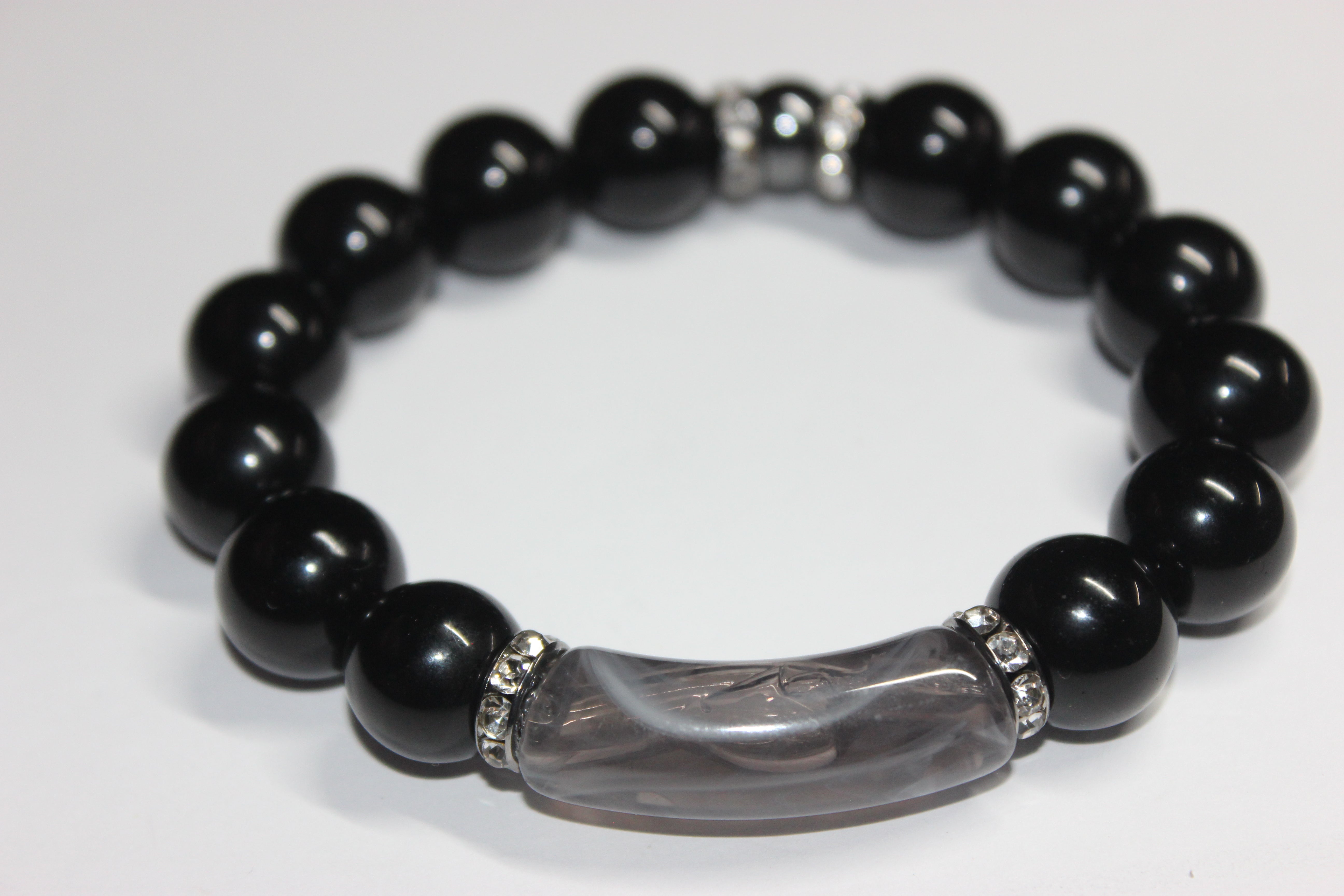 Black & Grey Beaded Bracelet