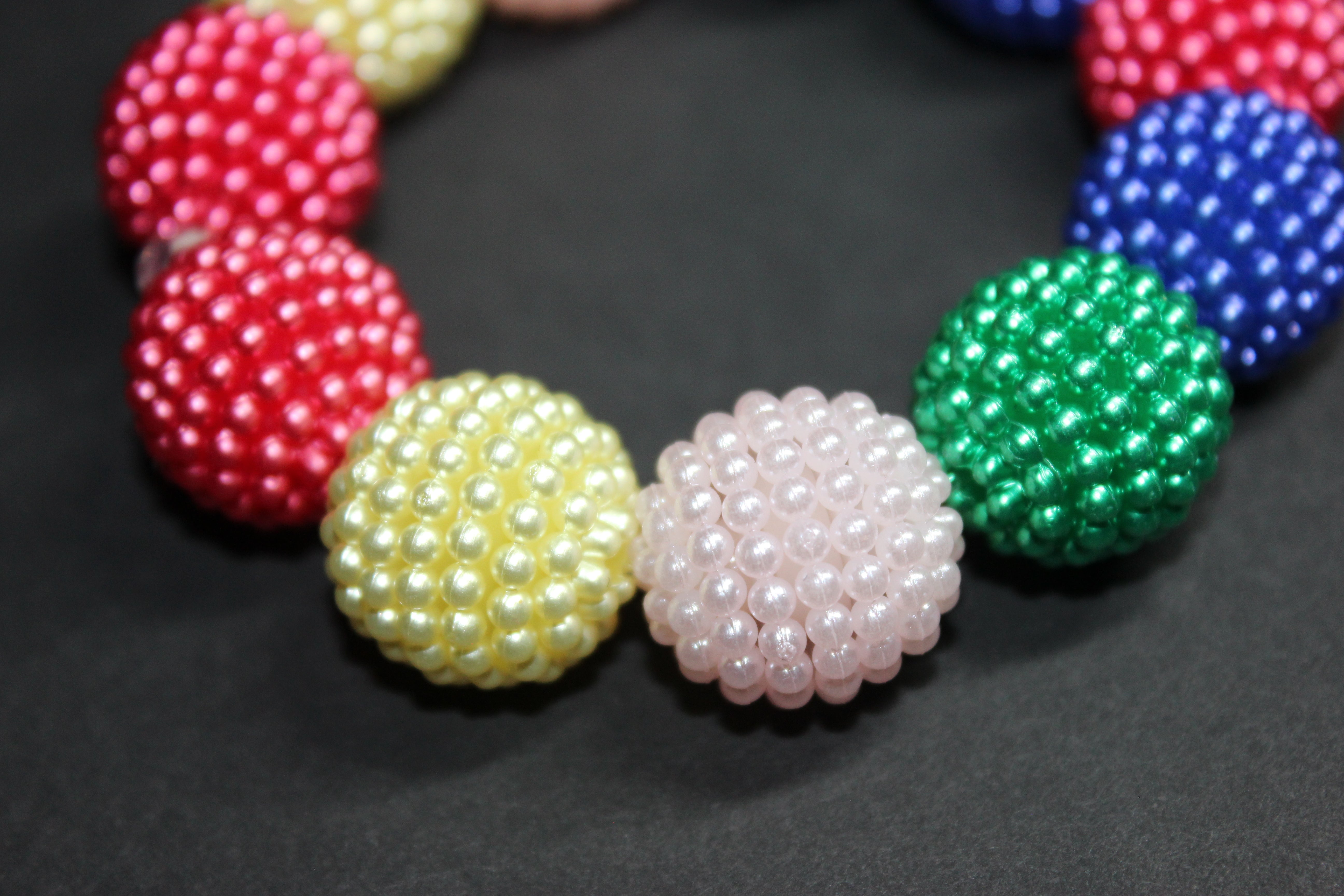 Multicolored Large Pearl Beaded Bracelet