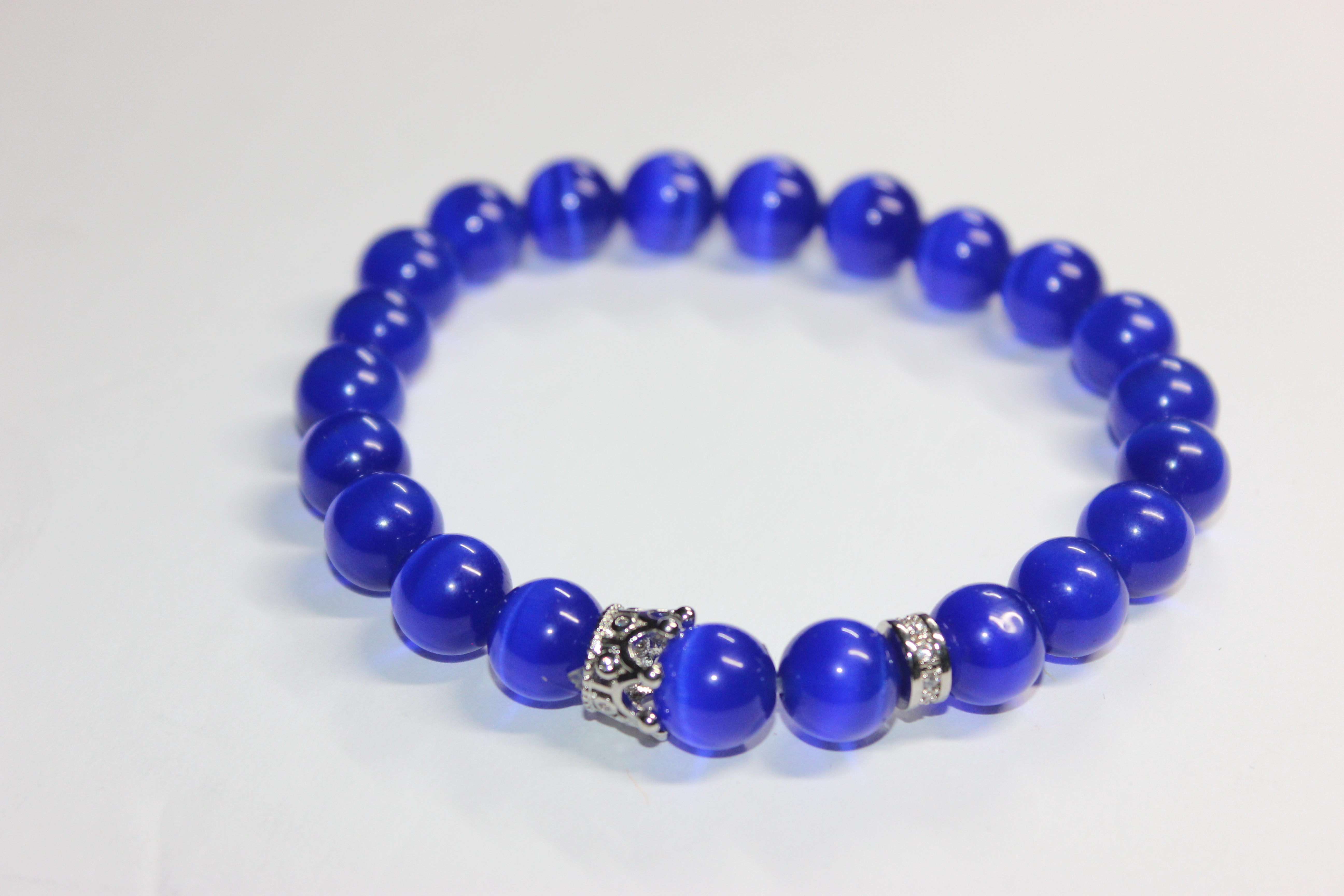 Blue & Silver Beaded Bracelet