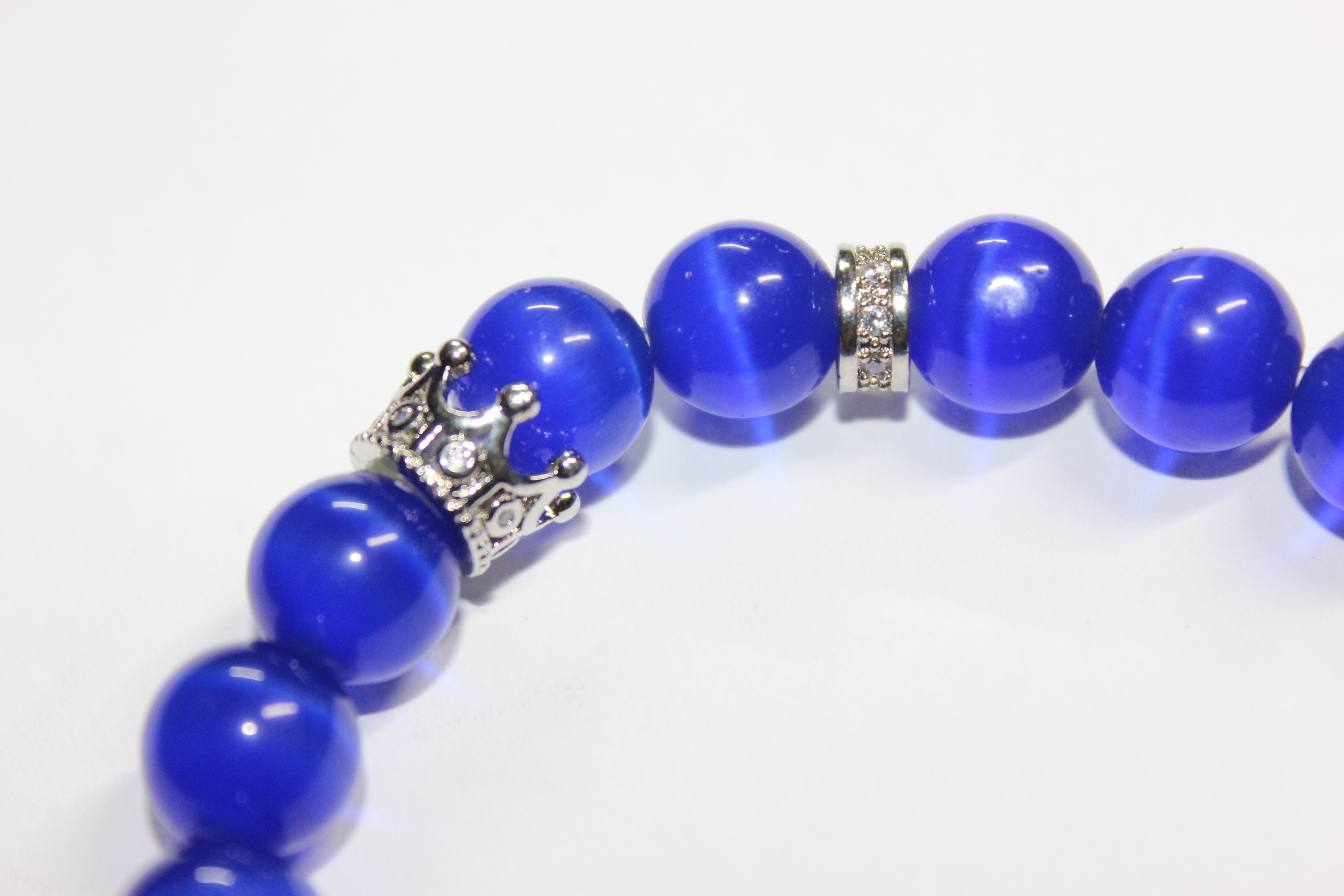 Blue & Silver Beaded Bracelet