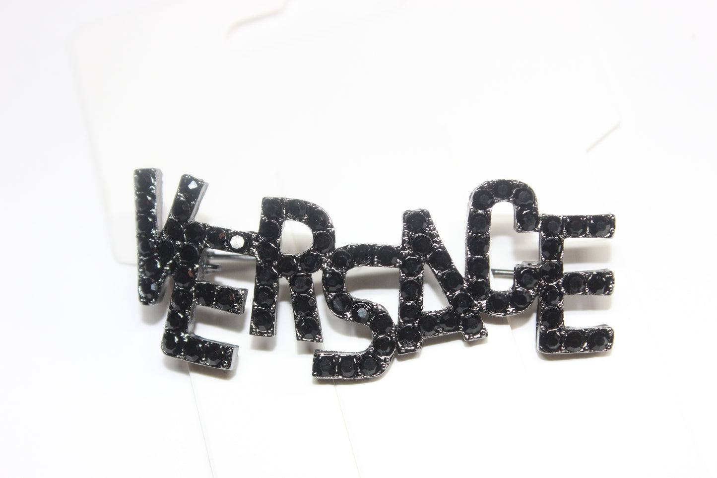 Black Rhinestone Brooch Pin