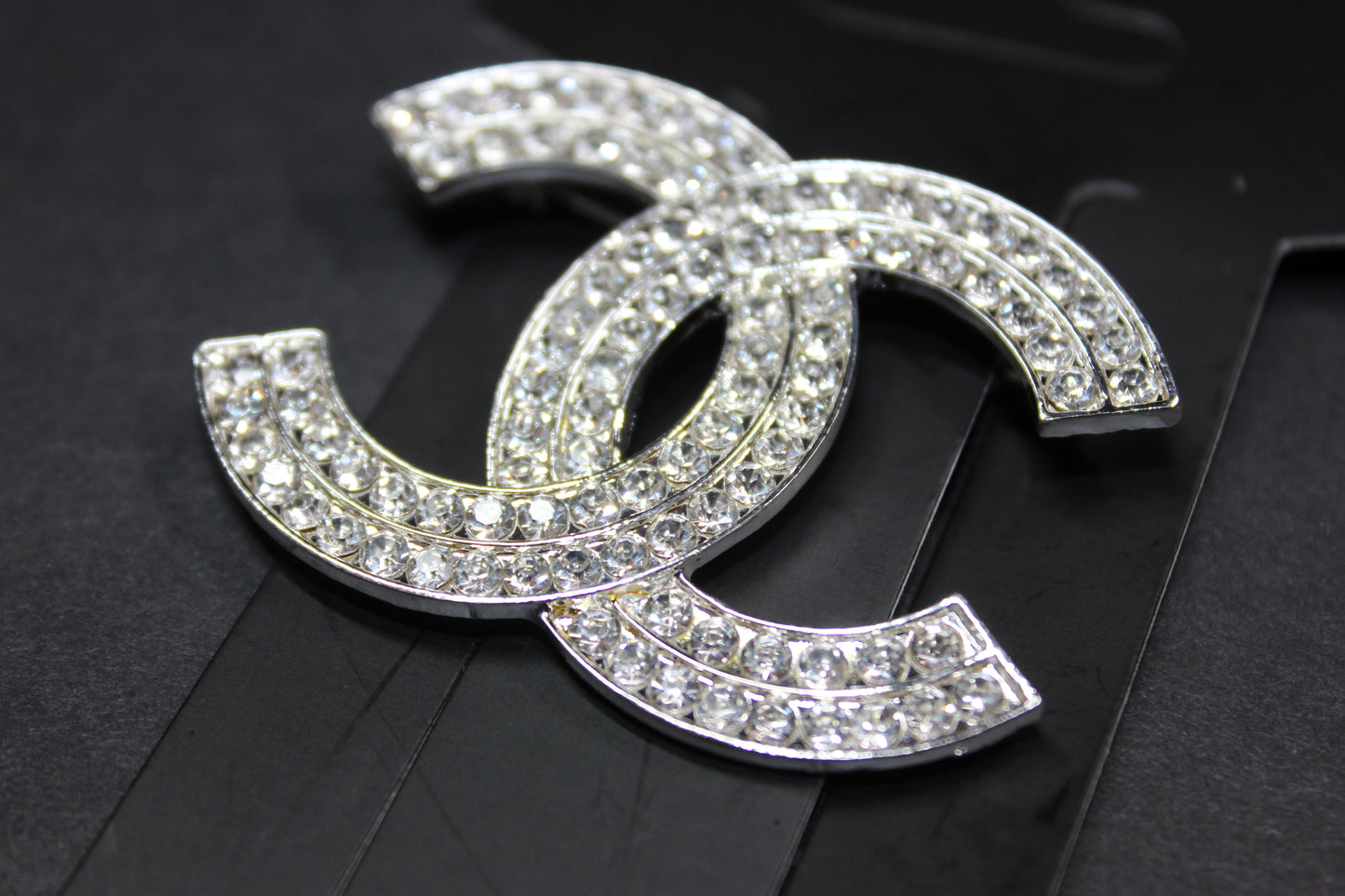 Silver Rhinestone Brooch Pin