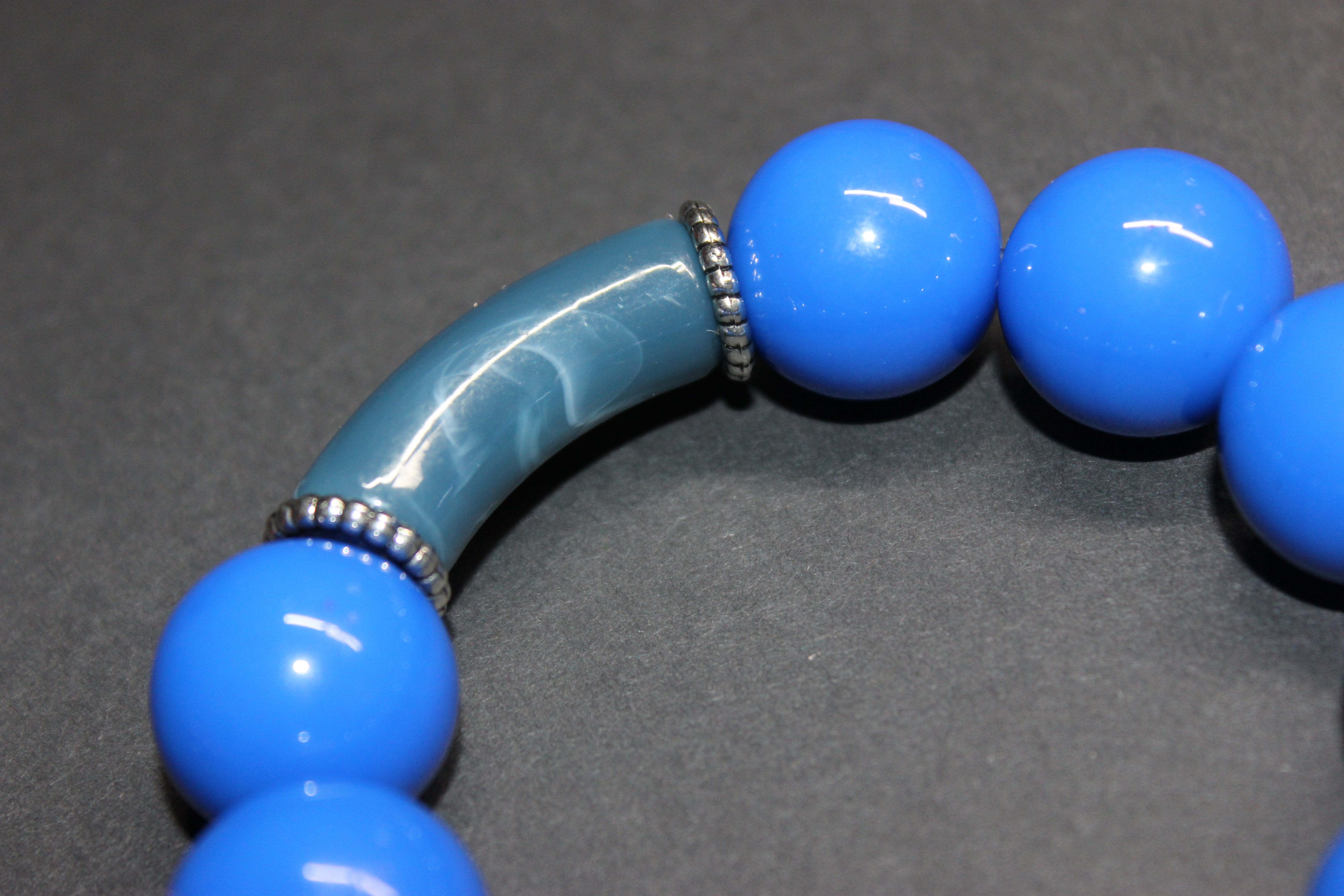 Shades Of Blue Large Beaded Bracelet