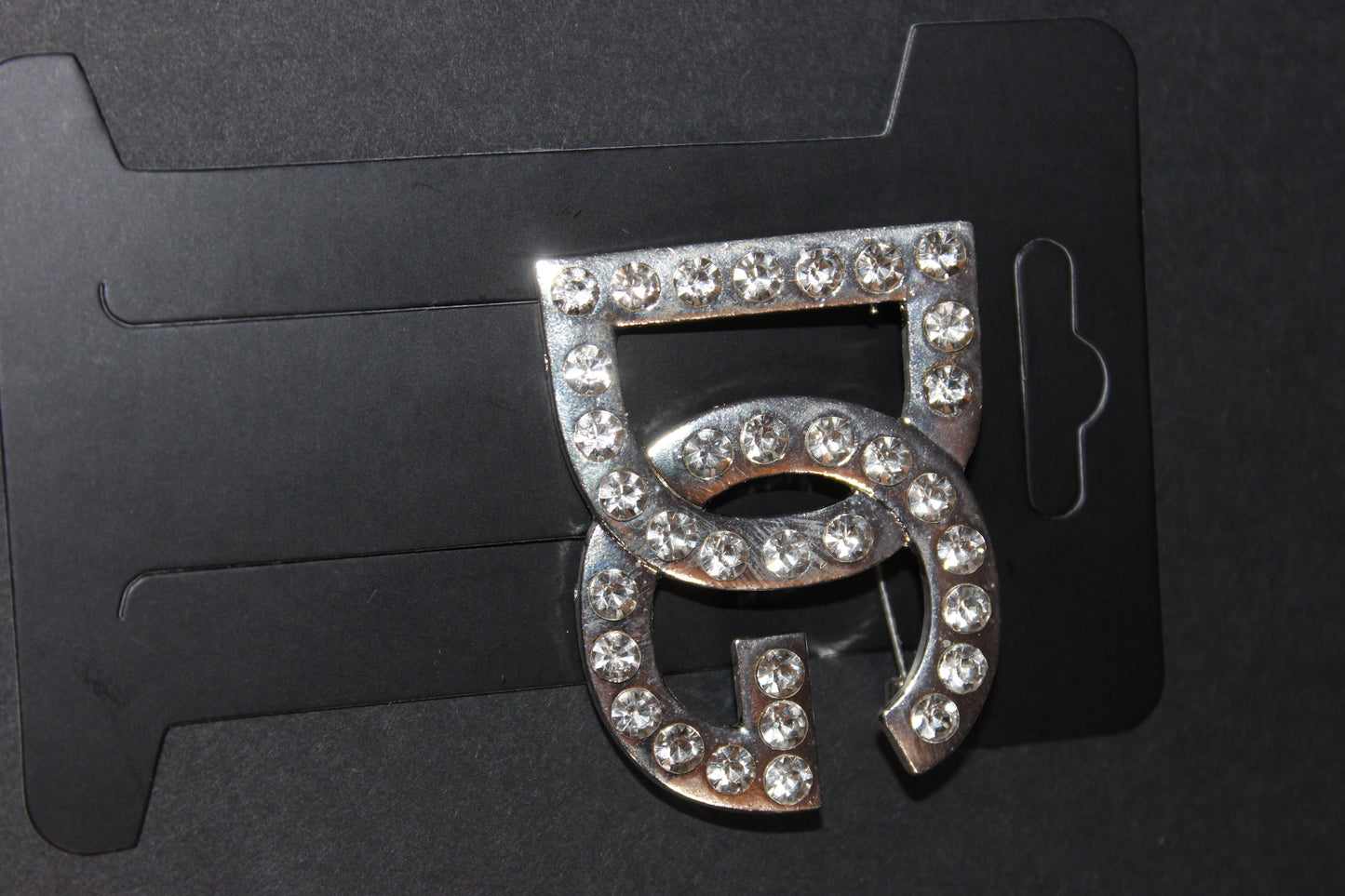 Silver Rhinestone Brooch Pin