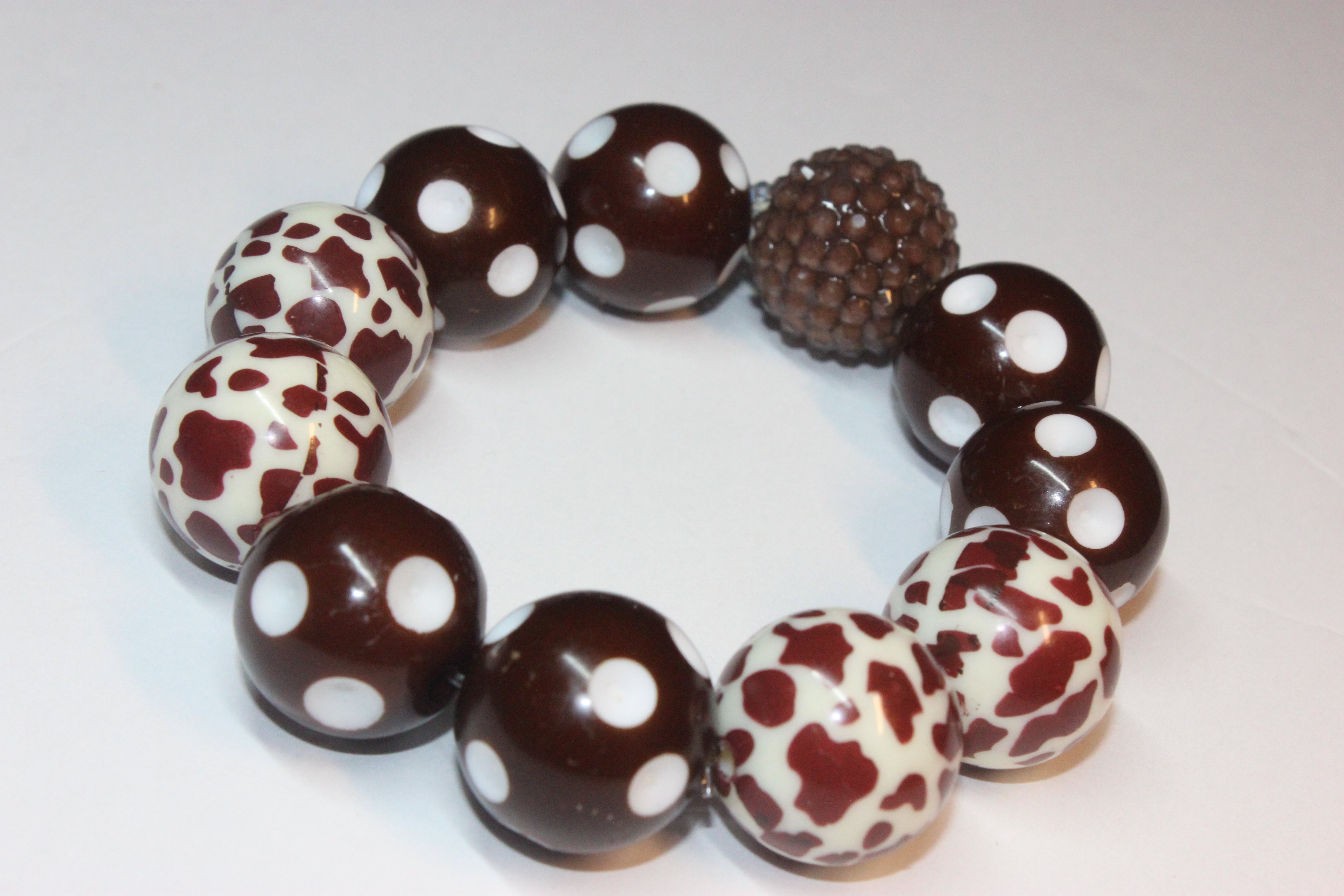 Shades Of Brown Large Beaded Bracelet