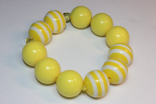 Yellow Large Beaded Bracelet