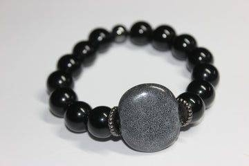 Black & Grey Beaded Bracelet