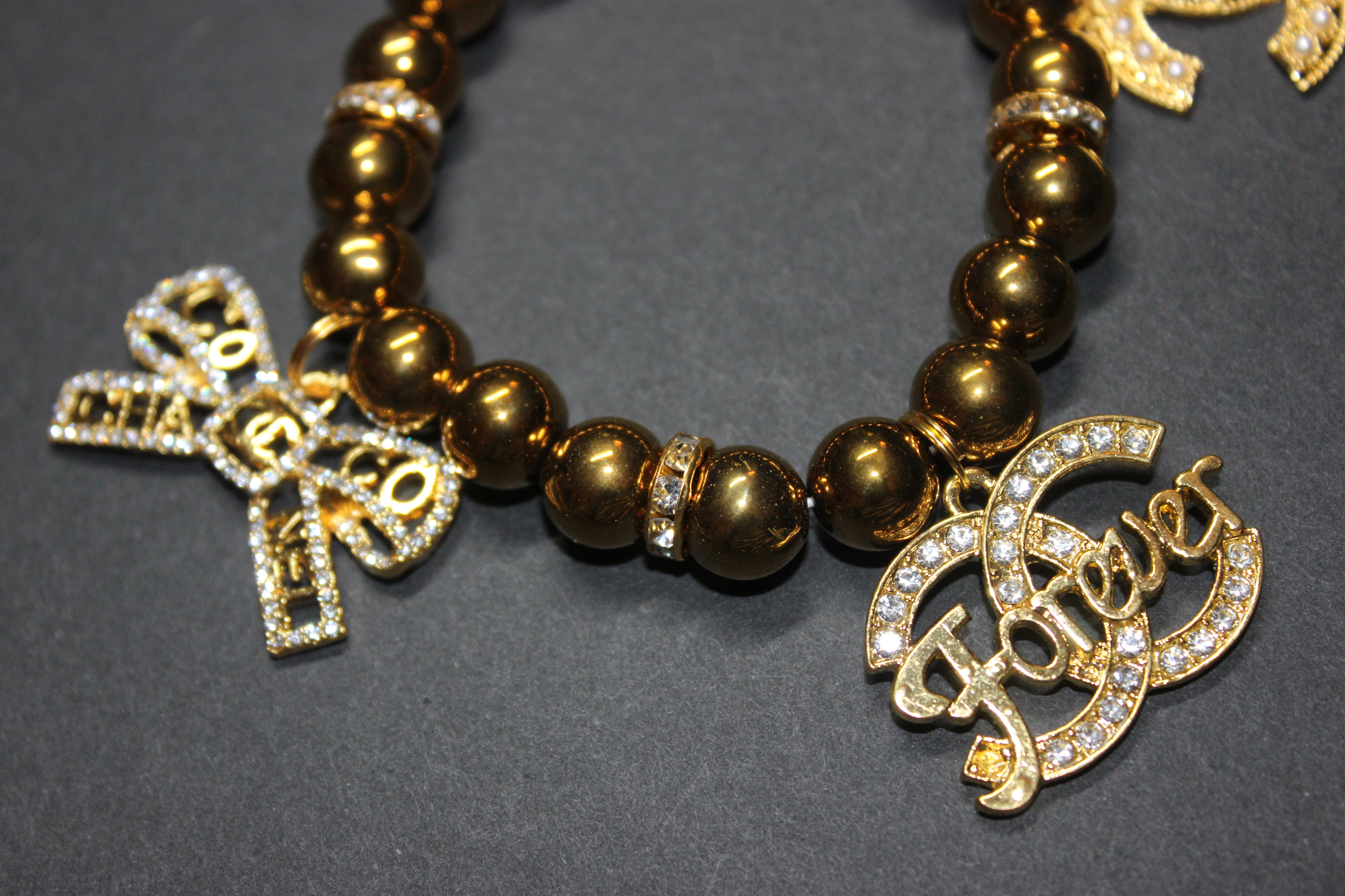Gold Gemstone Charm Bracelet (1)
